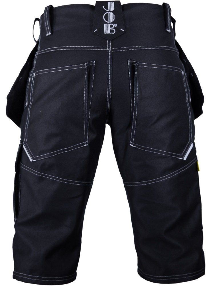JOB Arbeitshose Zunft Bermudas Schwarz – Sommerpilot Shorts mit Reflex