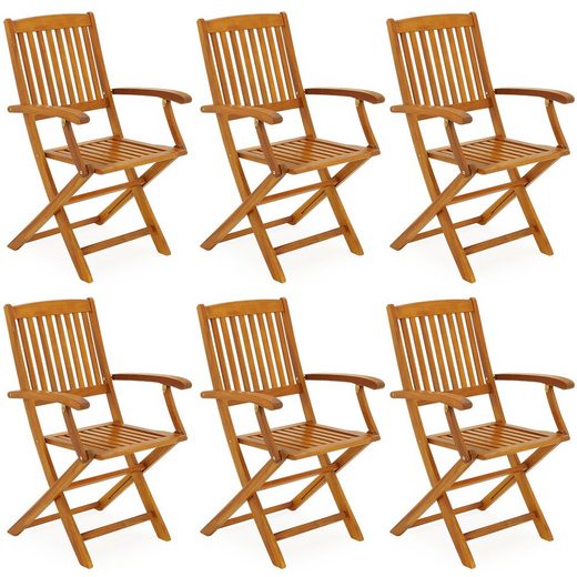 Casaria Gartenstuhl »Boston« (6 Stück), Klappbar Wetterfest 6 Stück
