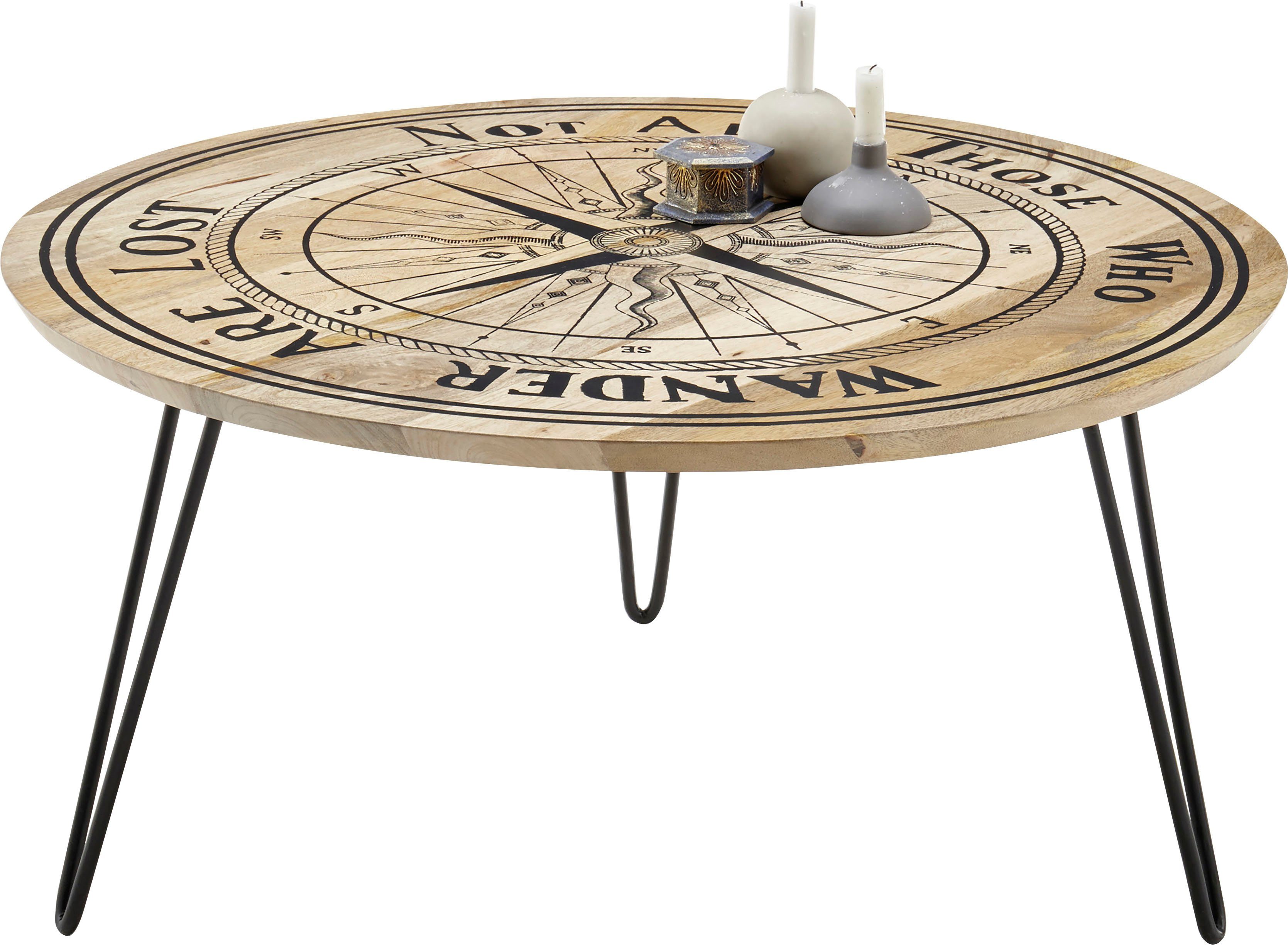 MCA furniture Couchtisch »Nevis«, Tisch in Massivholz Akazie Natur lackiert mit Kompassmotiv-kaufen
