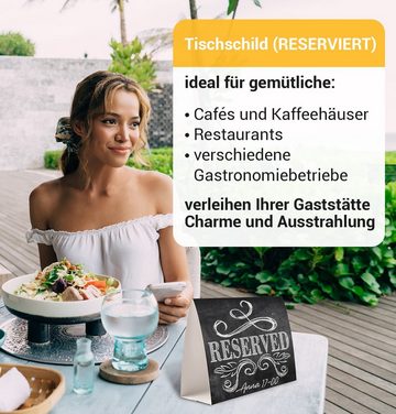 VIOKS Hinweisschild Reservierschilder Tischaufsteller, (20 St), 12 x 10 cm Tischkarten für Party Gastronomie Tischdeko