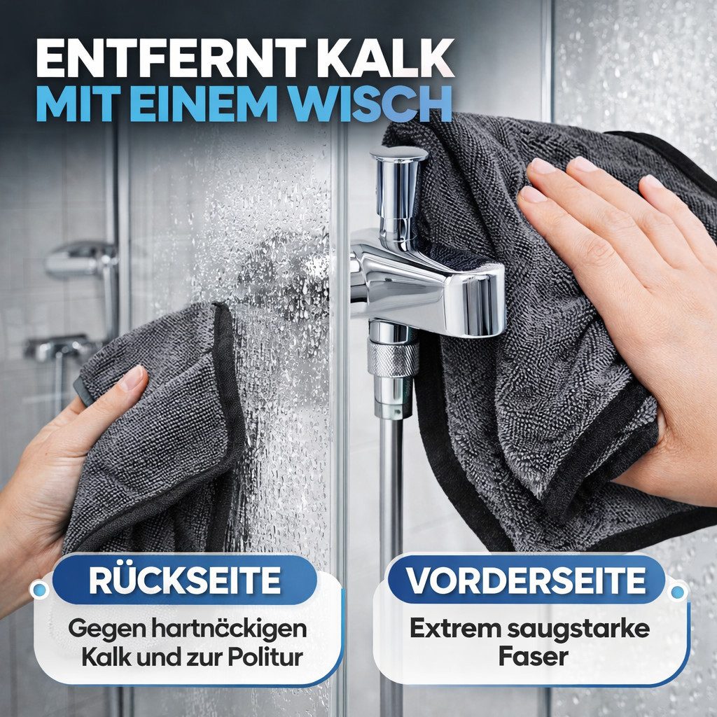 Kemes Trockentuch Dusche 600GSM Microfaser Putztuch für Badezimmer Mikrofasertuch (Mikrofaser, 40x60 cm, Packung, 3x Stück, Extrem Saugstark. Mikrofasertuch für – Bild 4 von 5