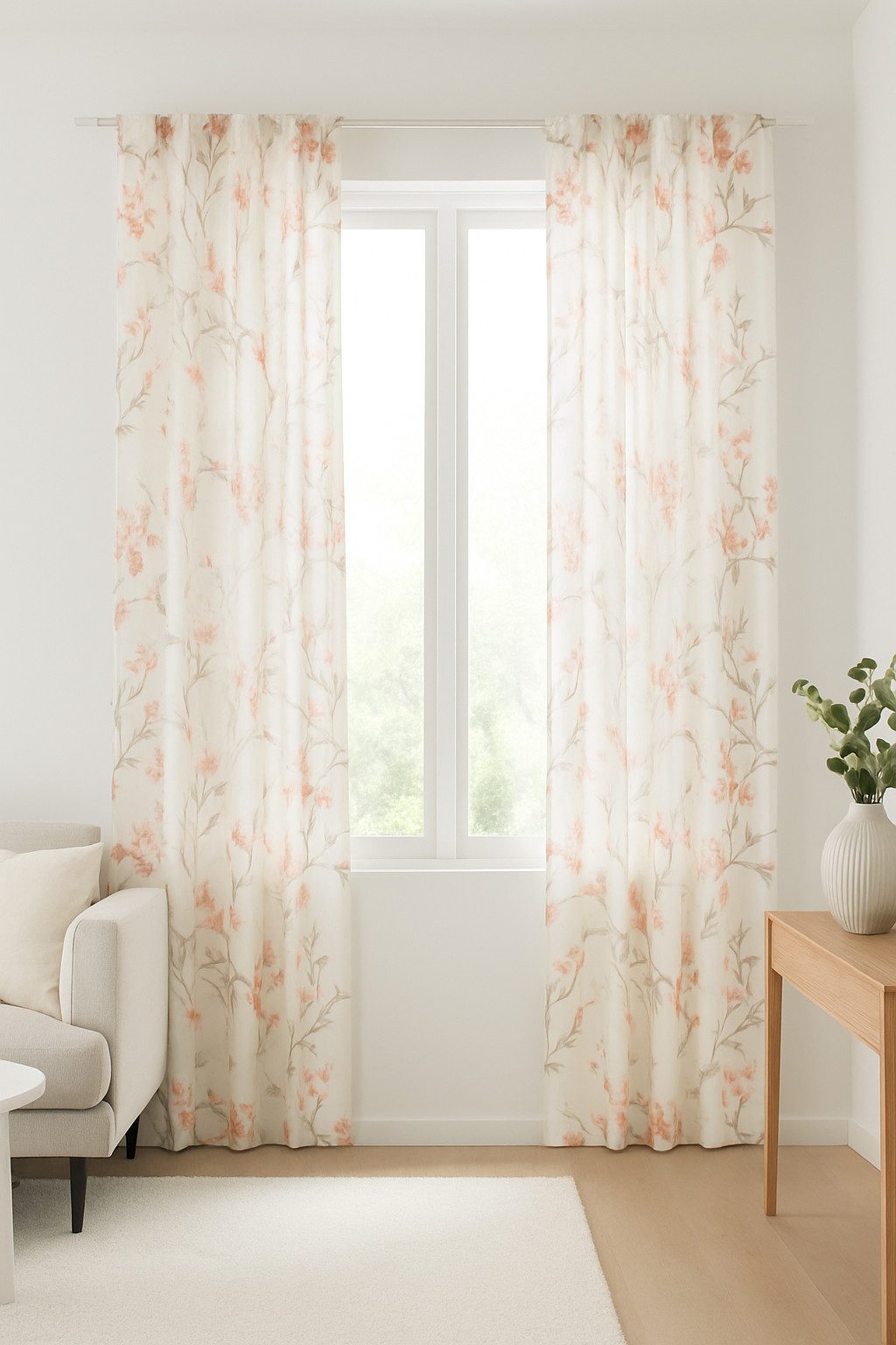 EXPERIENCE Vorhang Fertigschal Blume apricot 2557, Multifunktionsband, tran günstig online kaufen