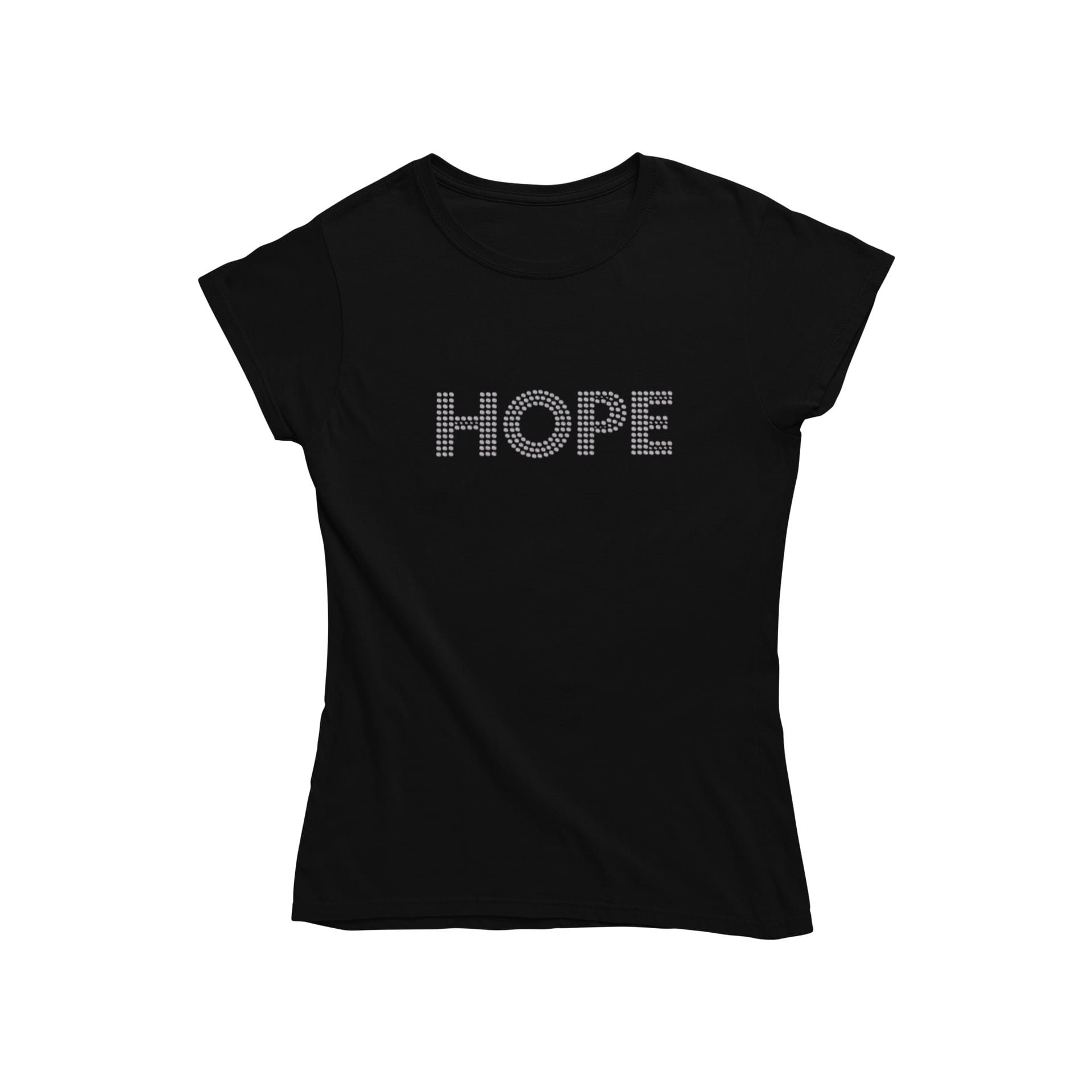 Damen farbe Baumwolle Tshirt T-Shirt Hope Schwarz Novux (1-tlg) aus Dotted