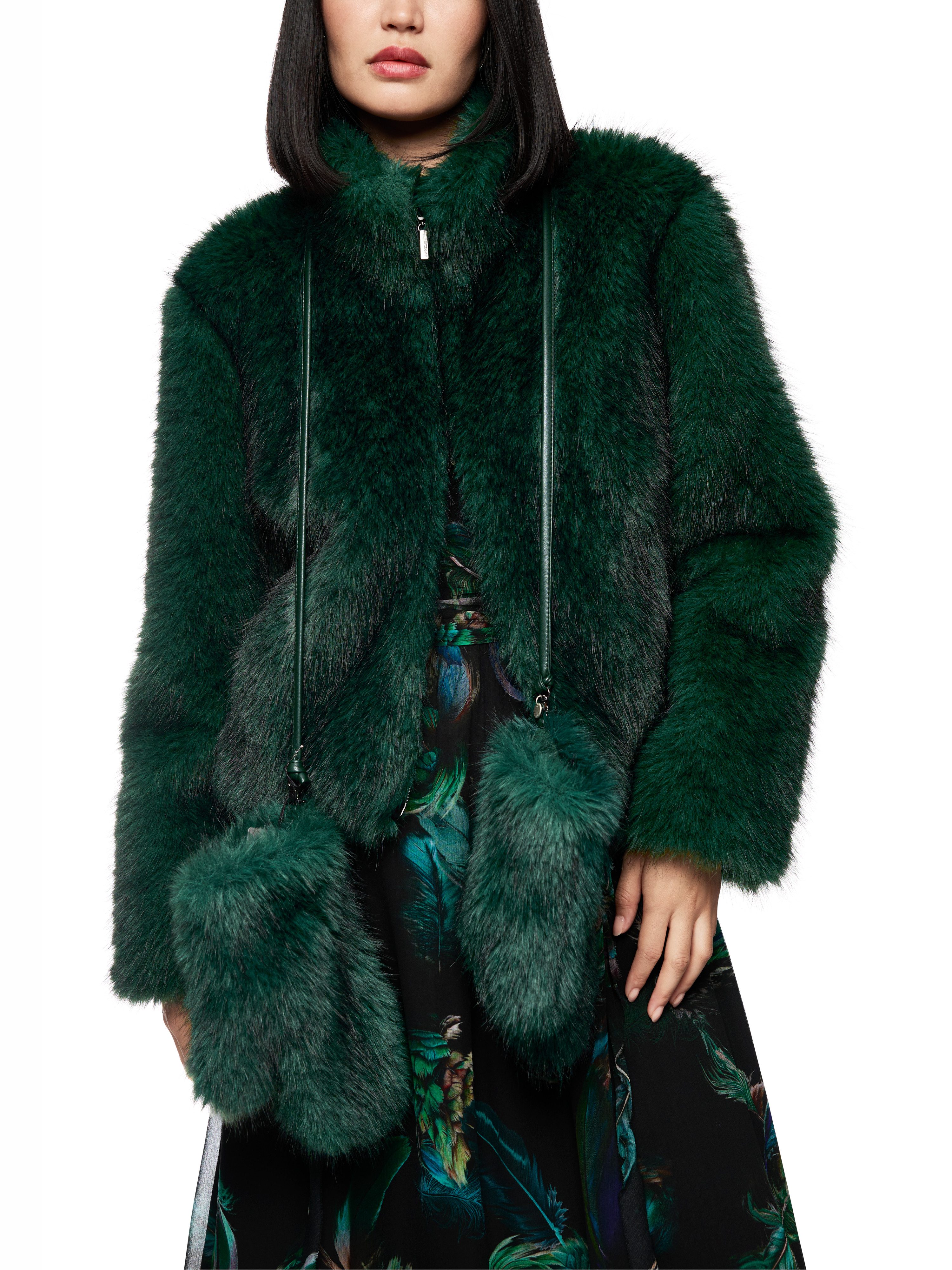 Marc Cain Fäustlinge Mystic Plumage Premium Damenmode Fake Fur, mit Kordel günstig online kaufen