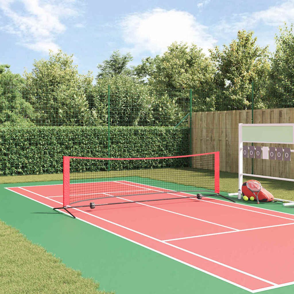 vidaXL Tischtennisnetz Tennisnetz Schwarz und Rot 301 x 90.5 x 87 cm Polyester (1-St)