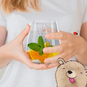 Mr. & Mrs. Panda Cocktailglas Blume Mohnblume - Transparent - Geschenk, Frühlings Deko, Cocktail Gl, Premium Glas, Laser-Gravierte Motive