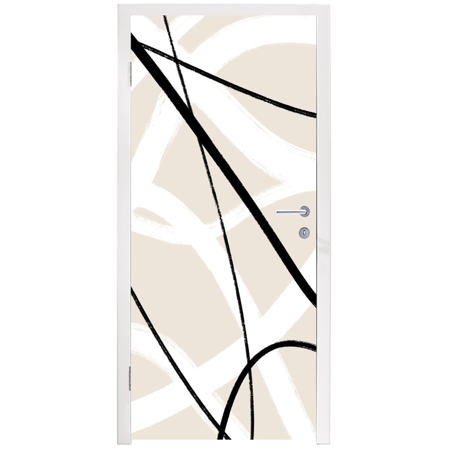 MuchoWow Türtapete Linie - für cm Pastell, bedruckt, Abstrakt (1 - - Tür, 75x205 Matt, Fototapete St), Minimalismus Türaufkleber