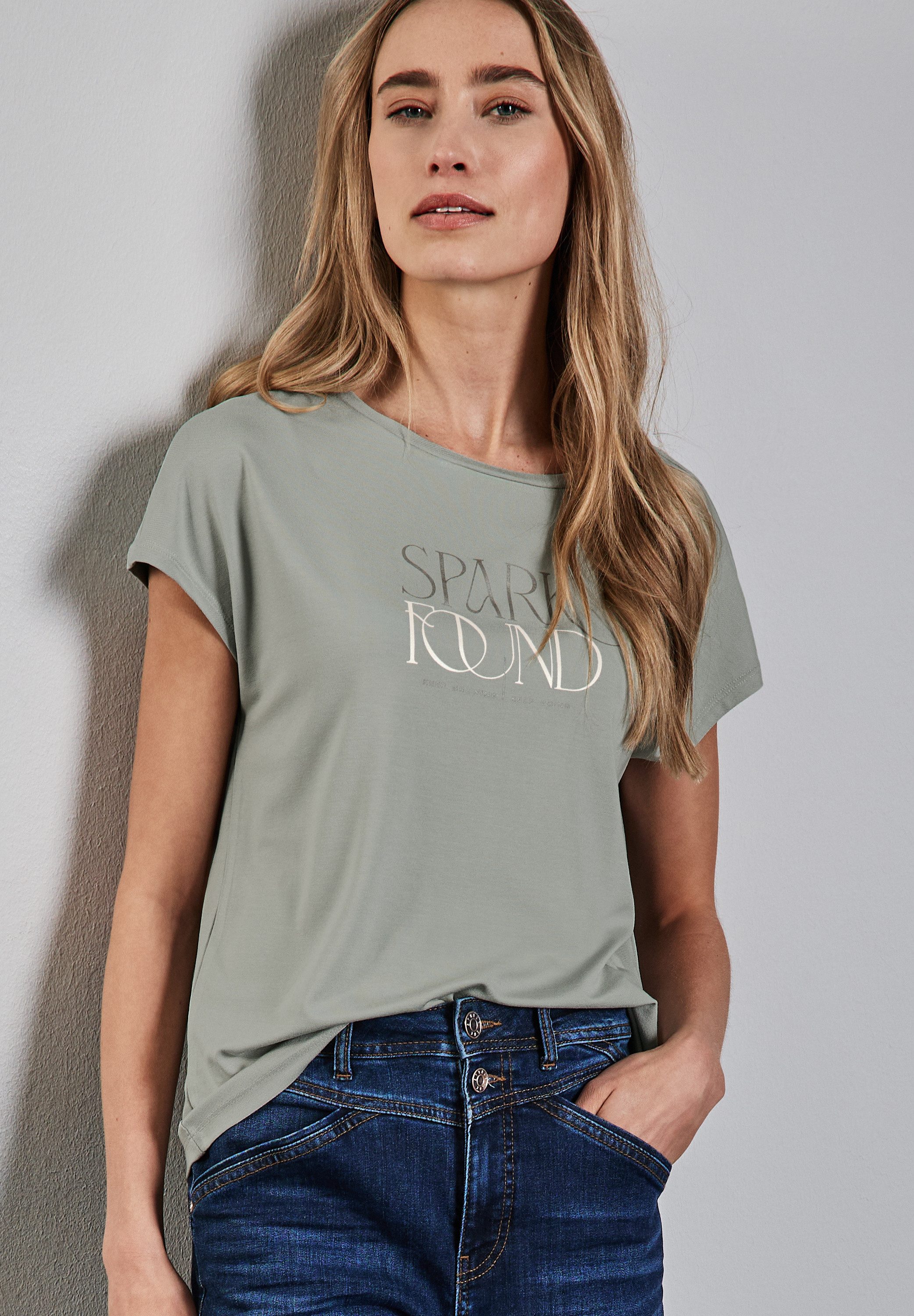 STREET ONE Print-Shirt aus strecthigem Viskosematerial günstig online kaufen