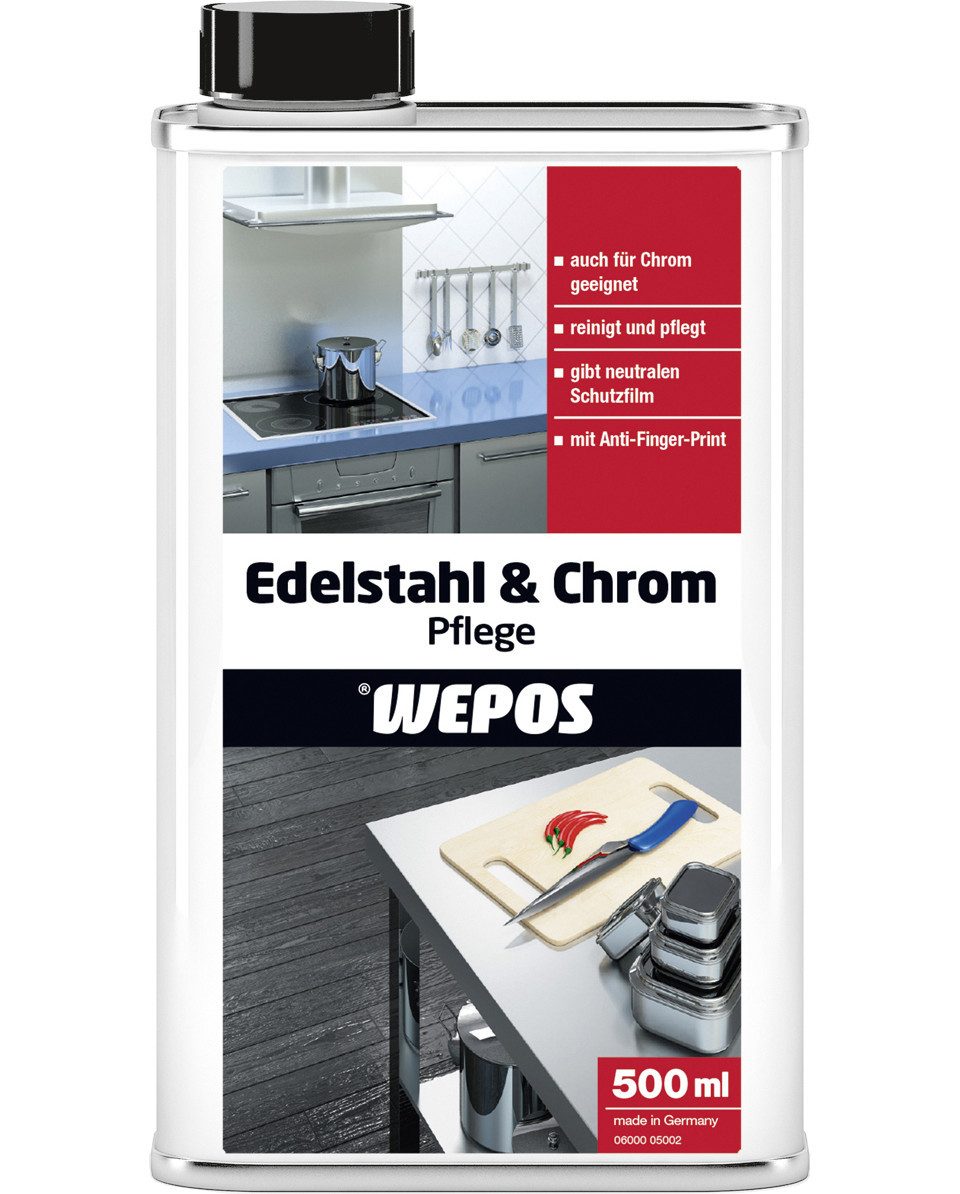 WEPOS CHEMIE GMBH Wepos Edelstahl- und Chrompflege 500 ml Universalreiniger