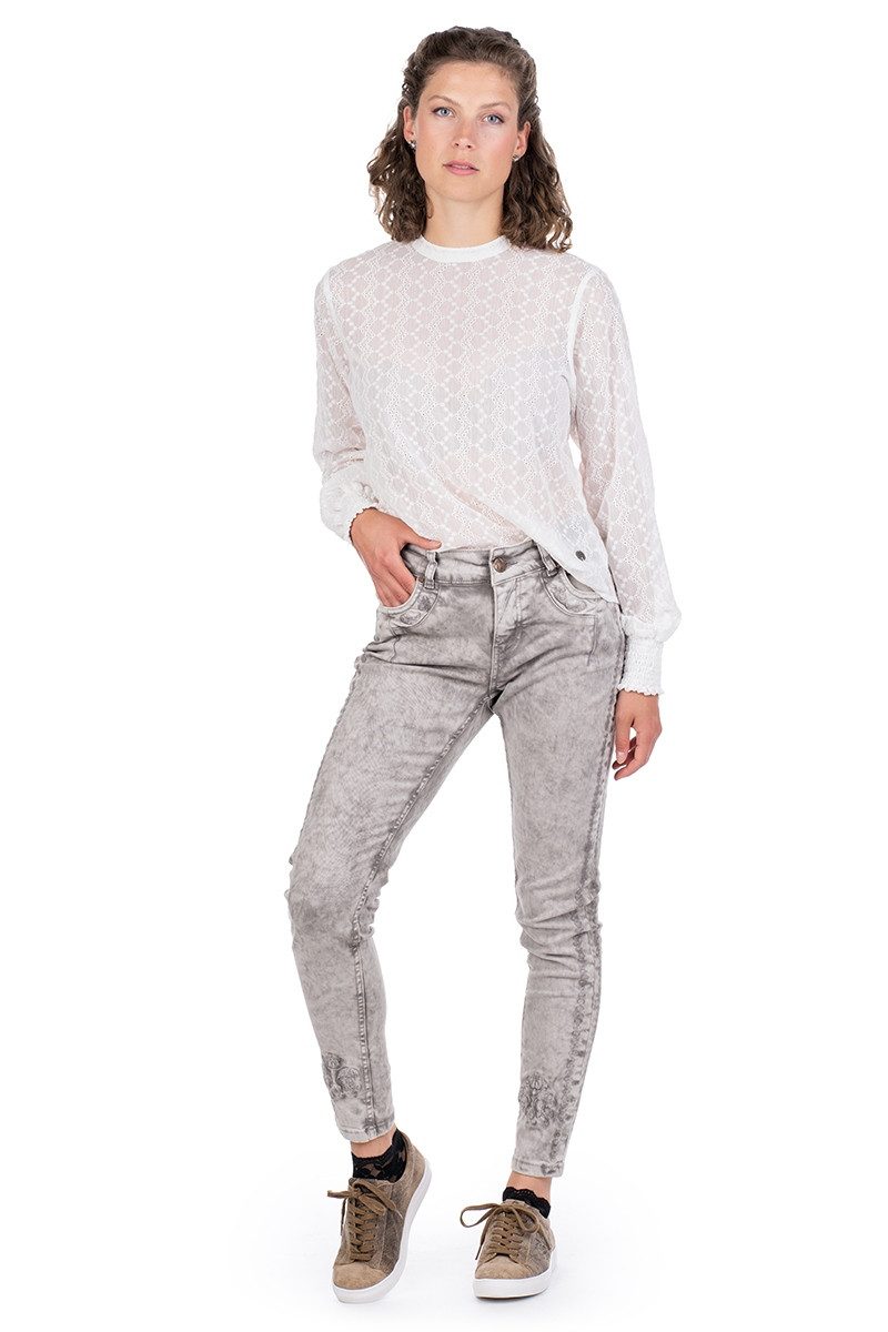Hangowear Trachtenjeans Trachtenjeans Damen - HENDRINA LANG - hellgrau