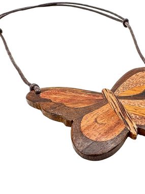 COLLEZIONE ALESSANDRO Kette mit Anhänger Farfalla, mit großem Schmetterlingsanhänger aus Holz