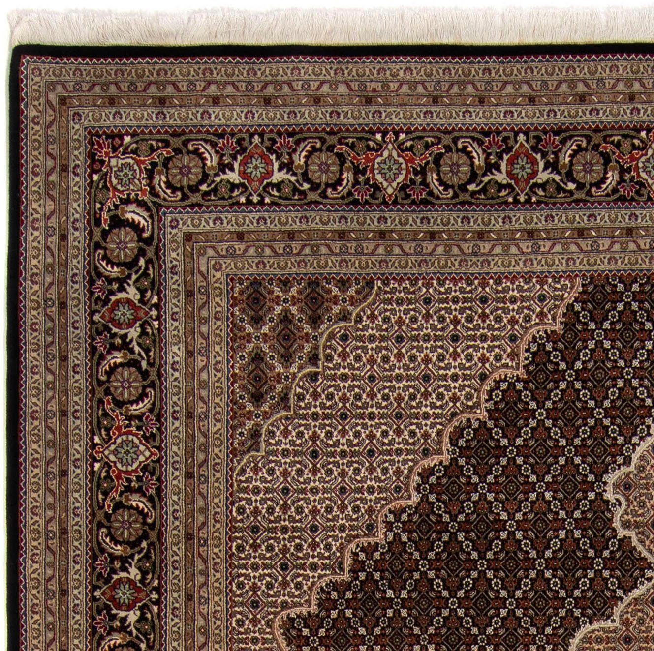 Wollteppich Täbriz - 50 Raj Höhe: mm, x 8 scuro cm, 85 Blumenmuster Handgeknüpft rechteckig, Rosso morgenland, 61