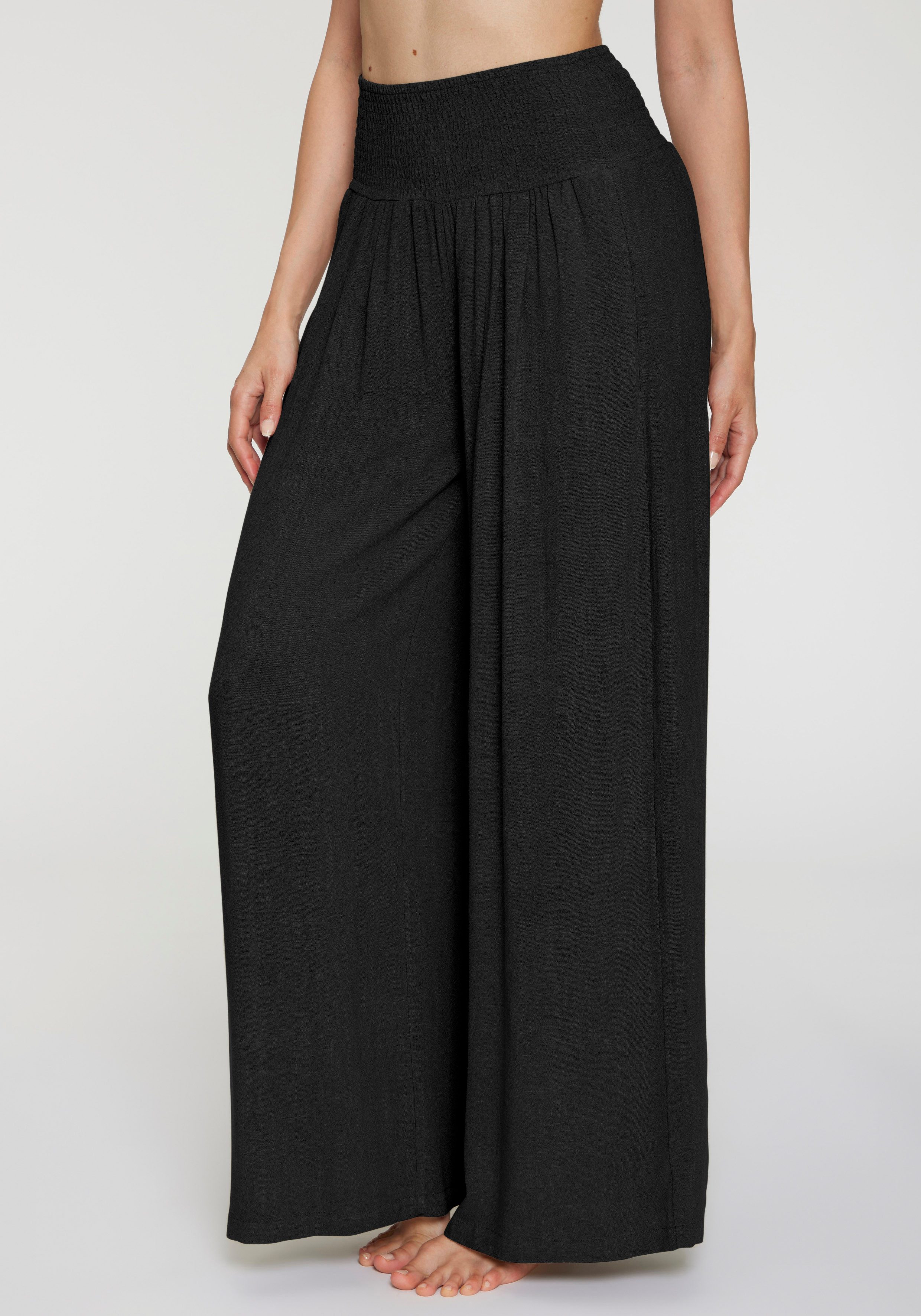 French Connection Leinenhose mit hohem Smokbund weite Palazzohose für den Sommer, lockere Schlupfhose, Strandhose. € 59,99
