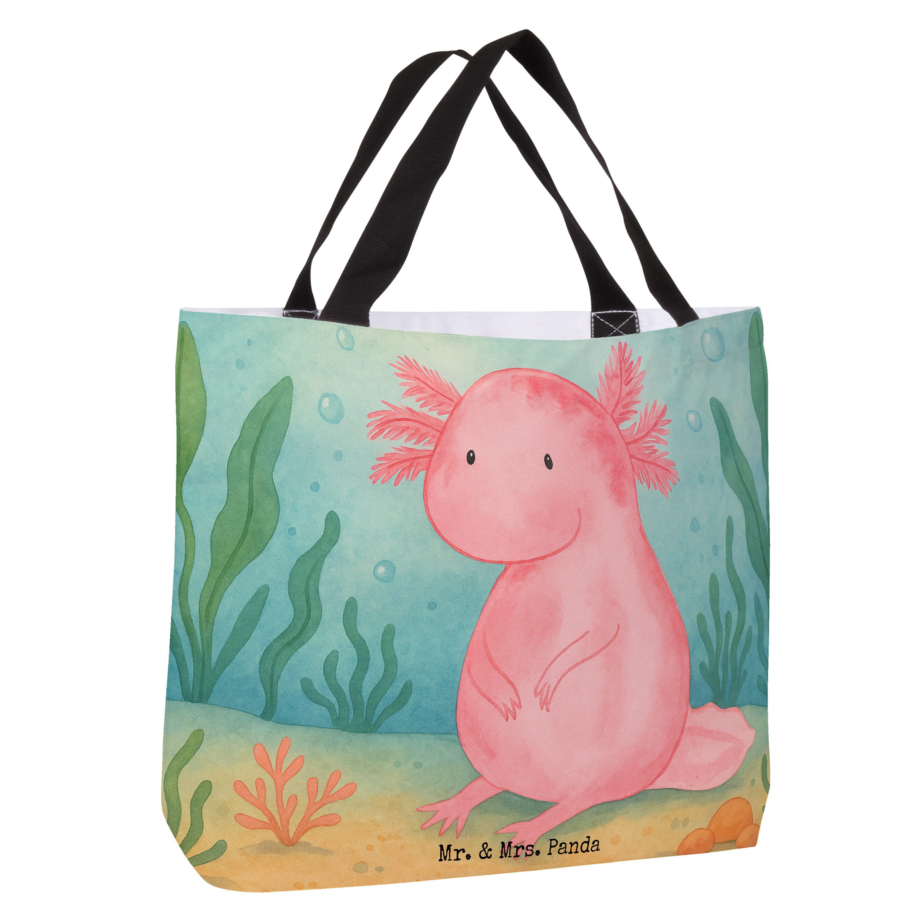 Mr. & Mrs. Panda Shopper Axolotl Niedlich Design, (Packung), Pandatasche Unitasche Tote Bag