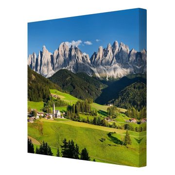 Bilderdepot24 Leinwandbild Wald Natur Geislerspitzen Südtirol grün Bild auf Leinwand Groß XXL, Bild auf Leinwand; Leinwanddruck in vielen Größen
