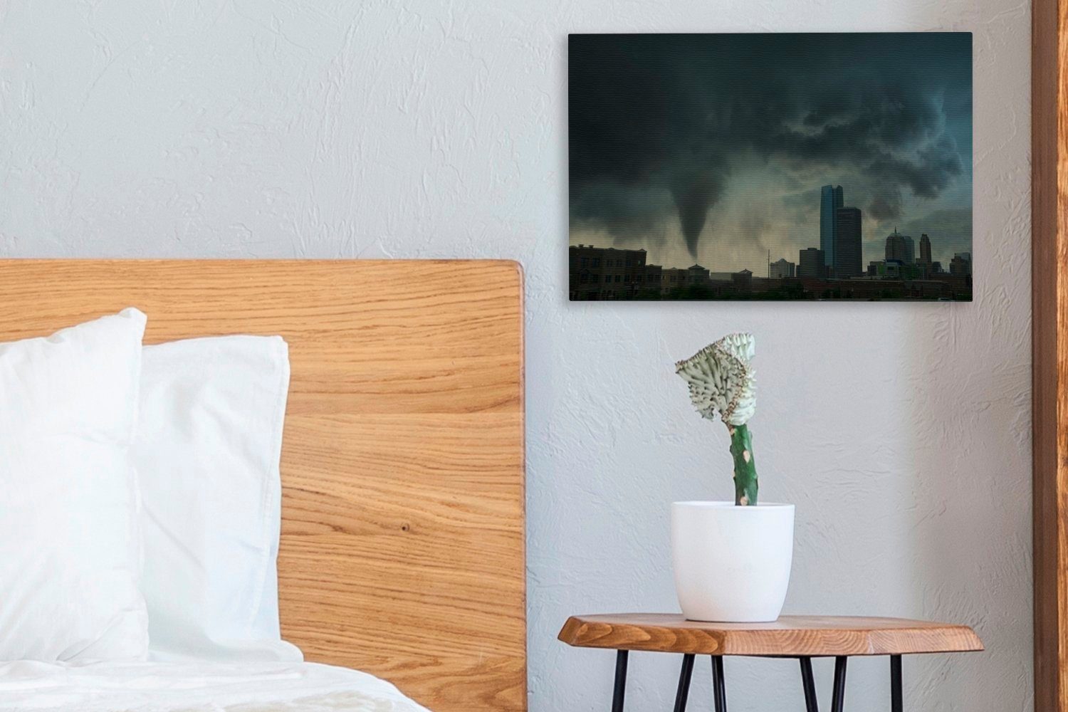 OneMillionCanvasses® Oklahoma Tornado St), in Leinwandbilder, Aufhängefertig, Staaten, cm Wandbild über Leinwandbild City den Ein Wanddeko, 30x20 (1 Vereinigten