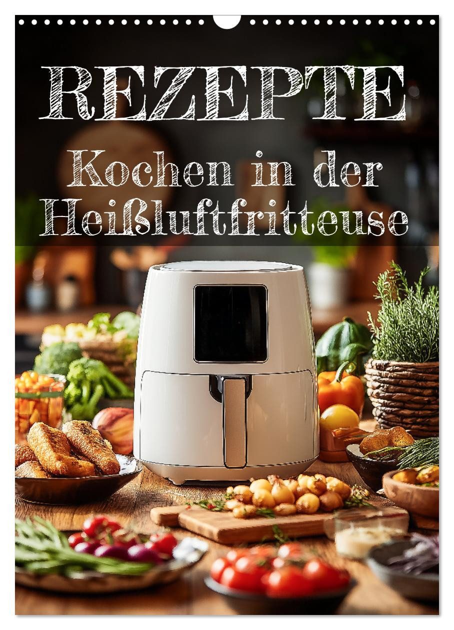 CALVENDO Wandkalender REZEPTE - Kochen in der Heißluftfritteuse (Wandkalender 2026 DIN A3 ho
