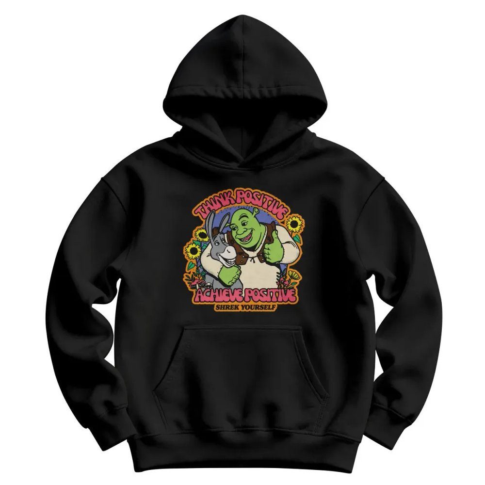 Shrek Hoodie Think Positive - Achieve Kids Hoodie