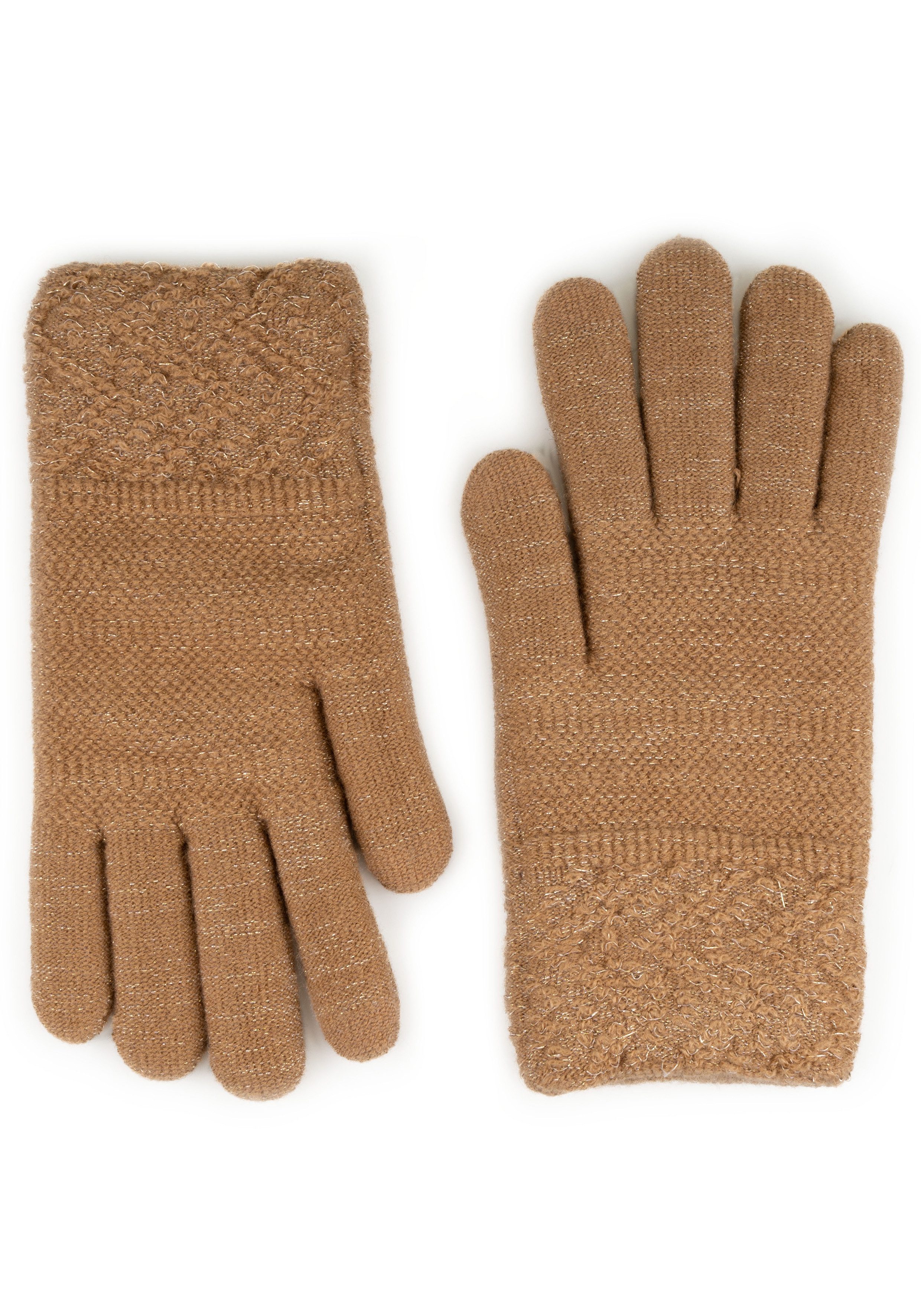Capelli New York Strickhandschuhe (1 Paar) dezenter Metallic-Schimmer, gemustert, hoch elastisch