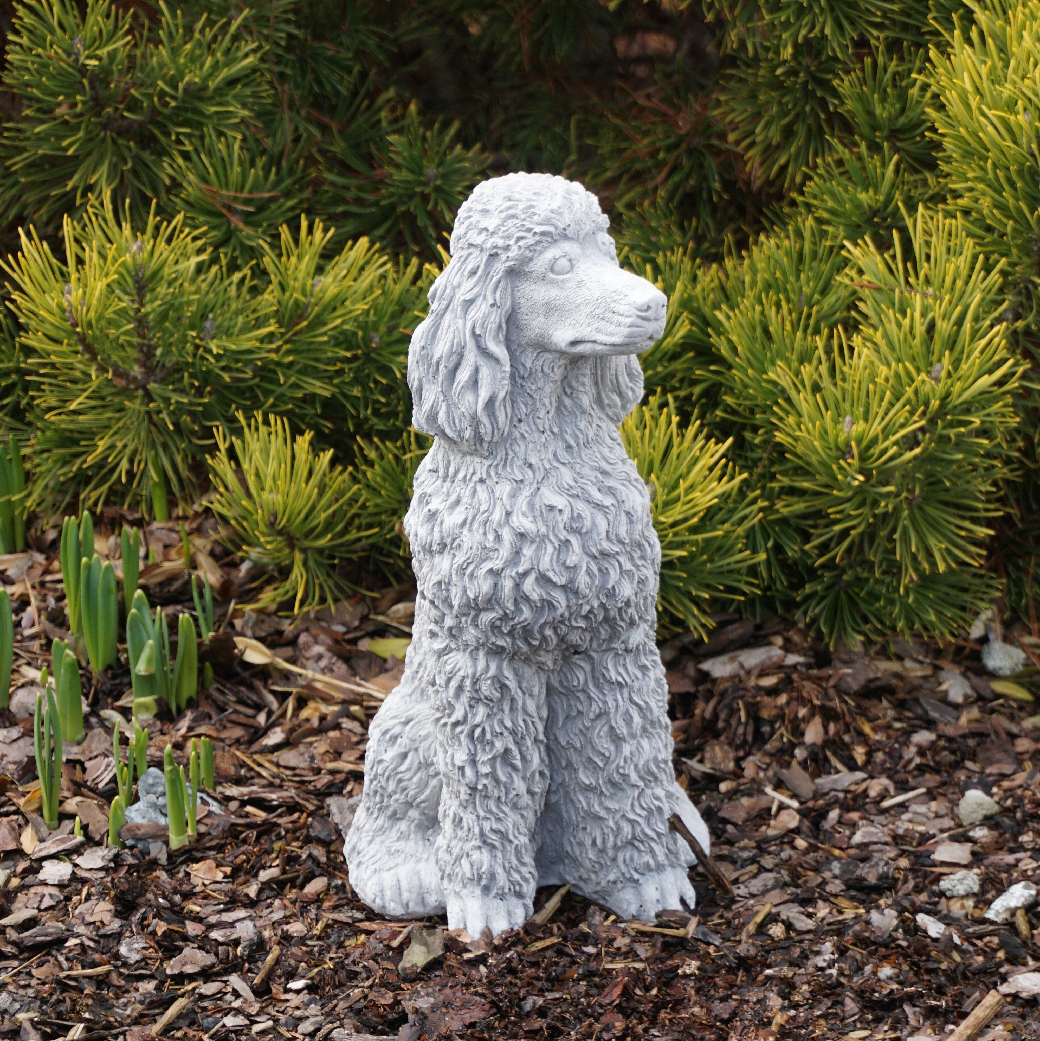 gartendekoparadies.de Gartenfigur Stolzer Pudel mit üppigen Locken, H. 28 c günstig online kaufen
