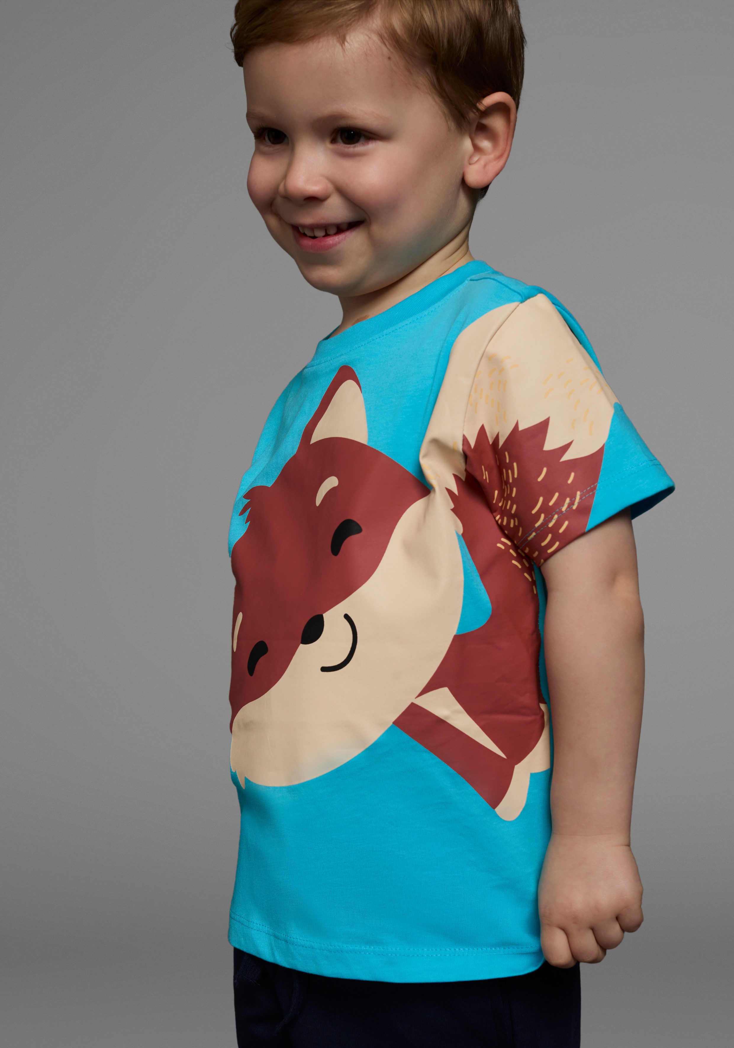 KIDSWORLD Shirt & Shorts 2tlg. Set T-Shirt + Sweatbermudas (Set, 2-tlg., 2) FUCHS - Print