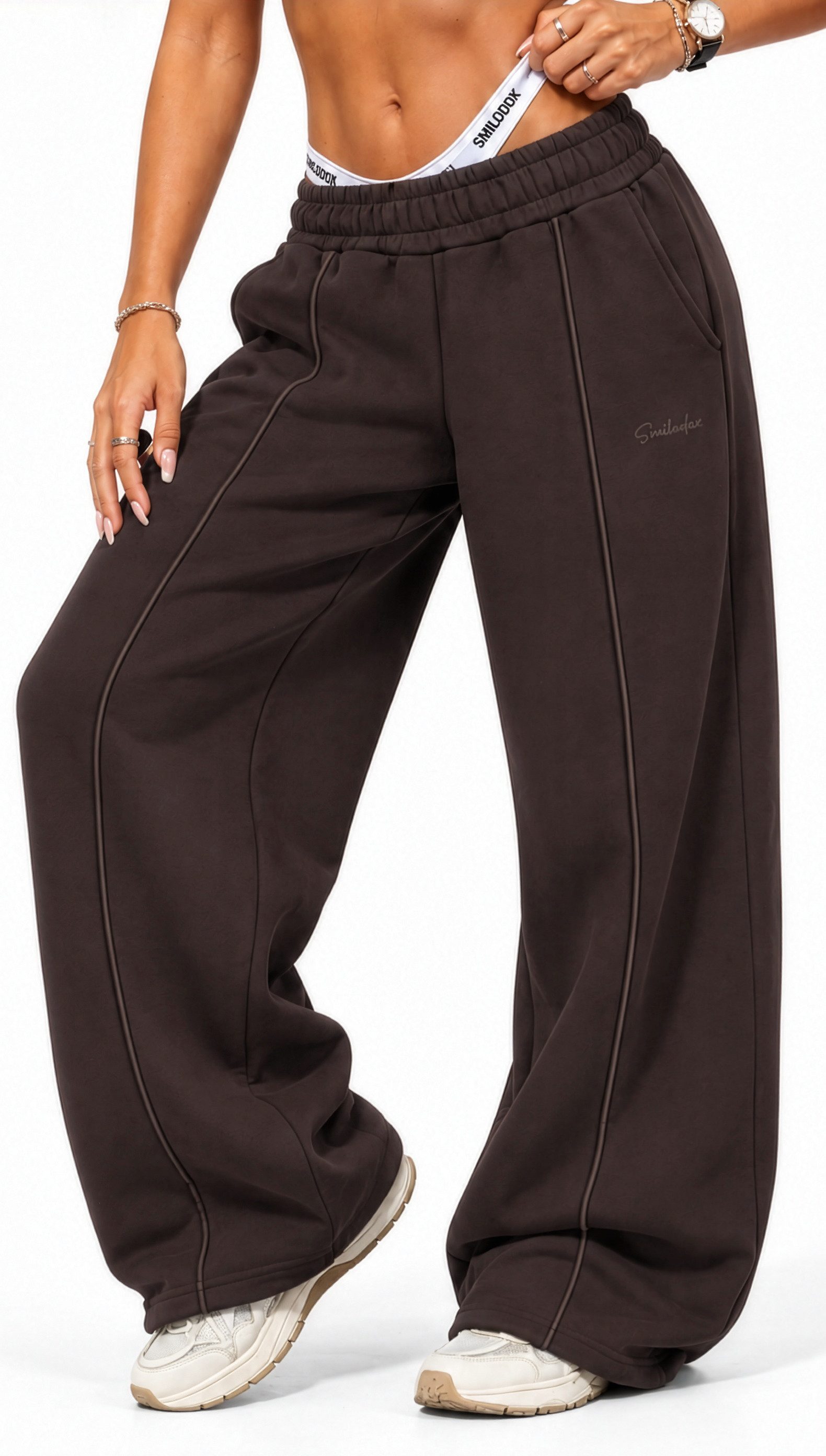 Smilodox Jogginghose Damen Siara, Bequeme Freizeithose mit Seitentaschen, Gym & Homewear Trainingshose mit verstellbarem Beinabschluss