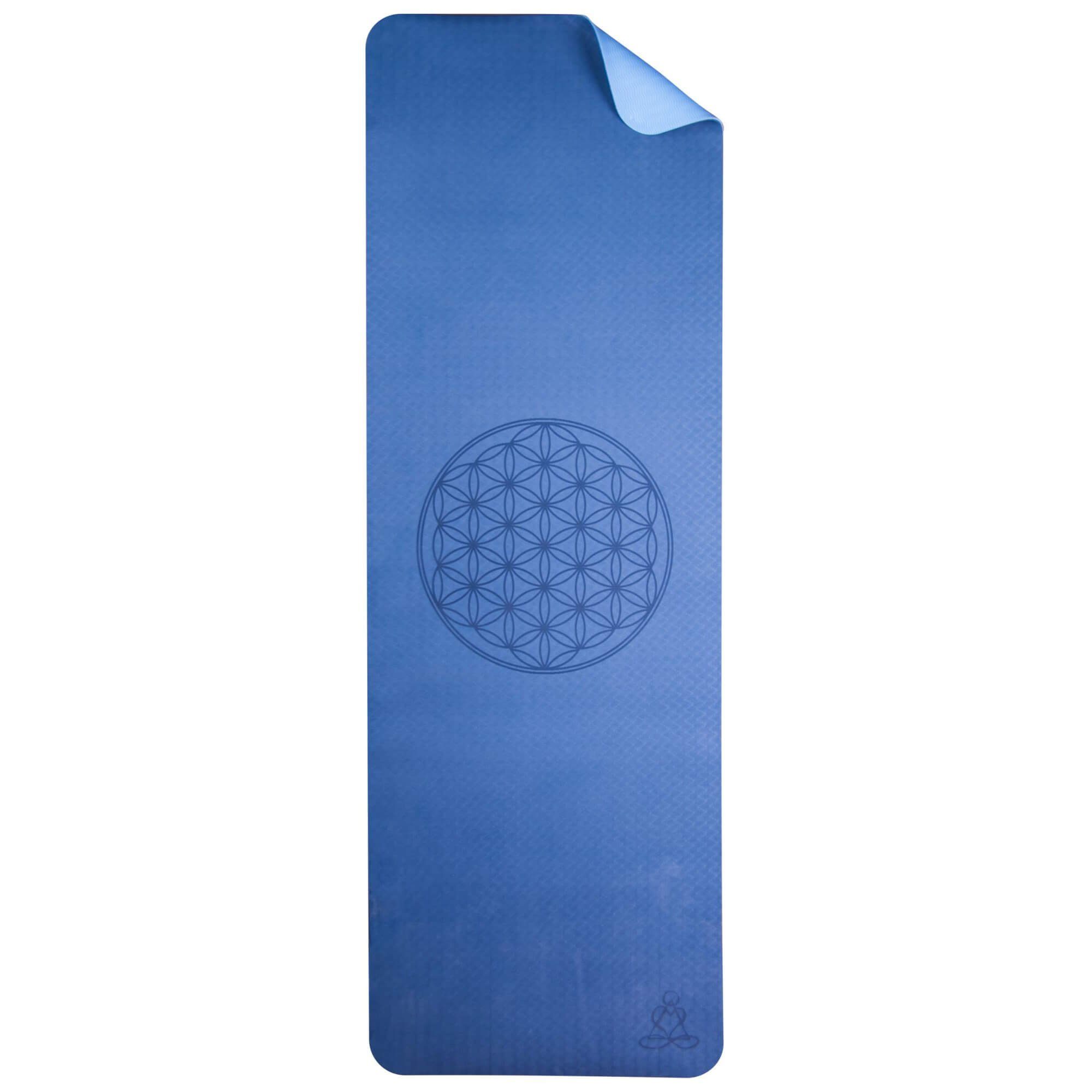 Berk Yogamatte Yogamatte TPE Basic (Standard, 1-St., Standard), Angenehm weiche und polsternde Yogamatte mit Blume des Lebens.