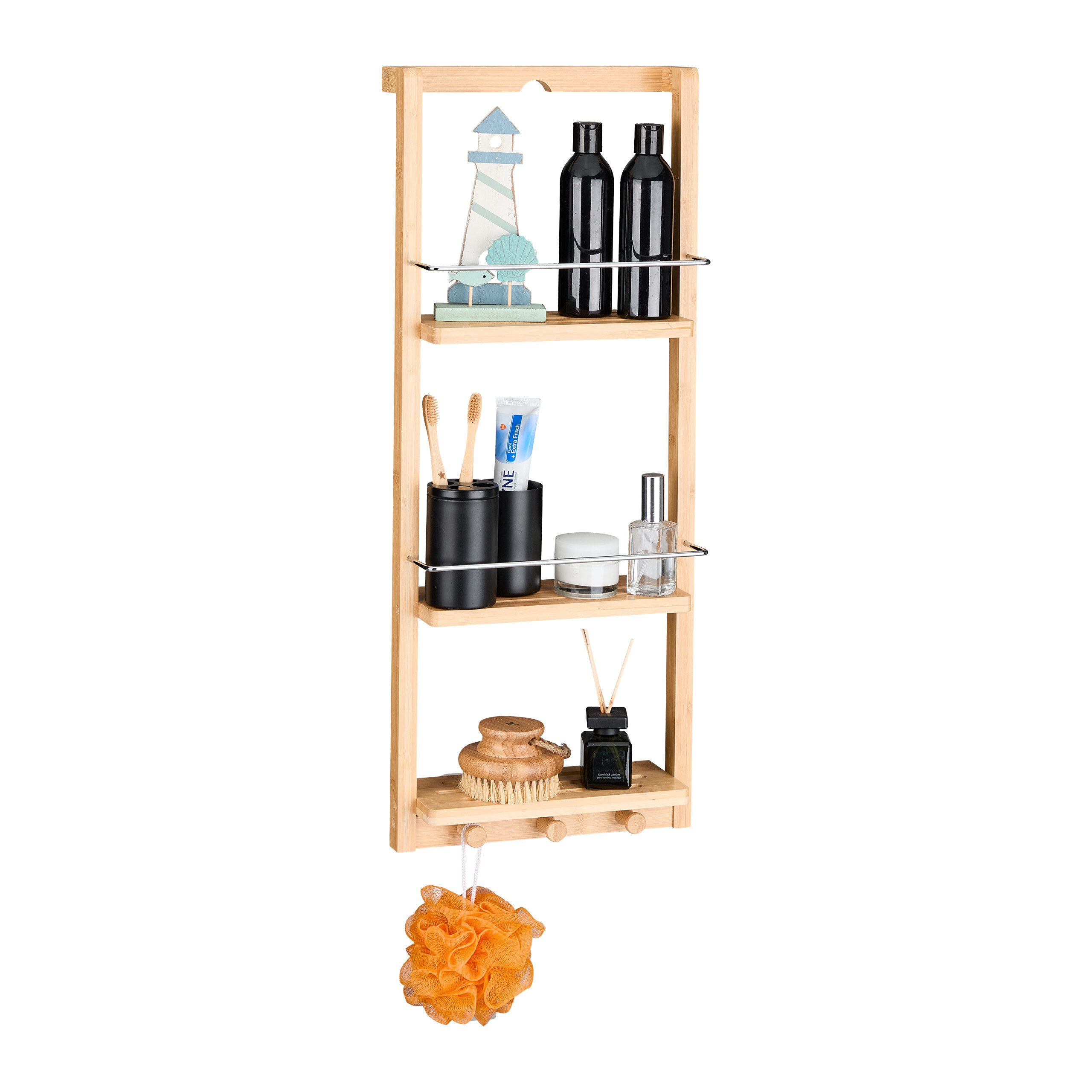relaxdays Badregal Hängeregal Bad Bambus günstig online kaufen