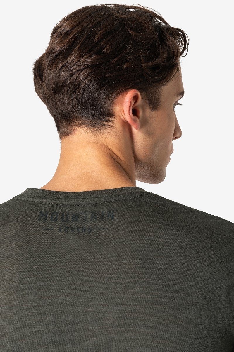 Merino Print-Shirt feinster Grey/Black SKIING Ink TEE M Ink/Vapor SUPER.NATURAL Black Merino-Materialmix T-Shirt GEAR