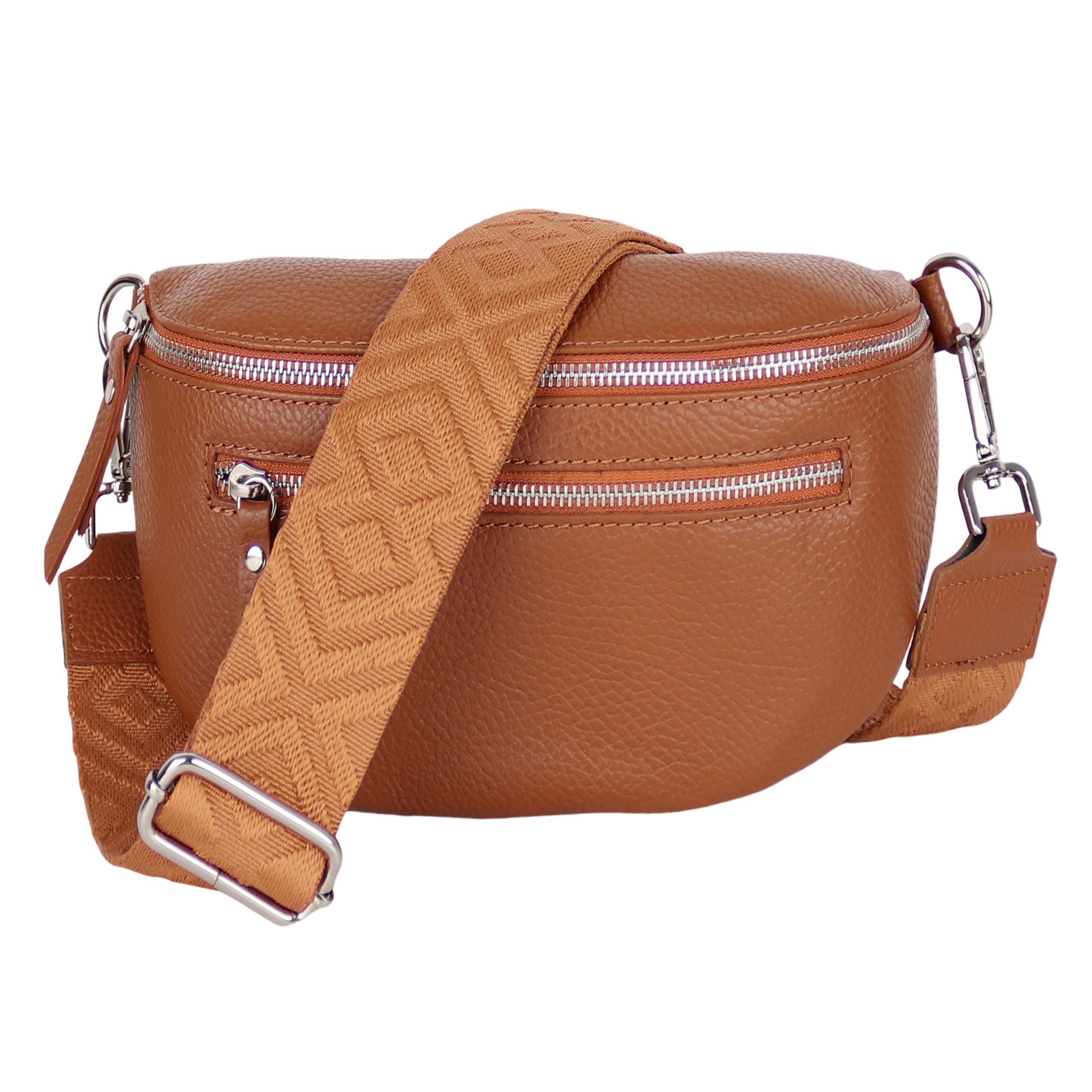 Bauchtasche Damen, Echtleder, Leder, Made in Italy, Umhängetasche, Brusttasche