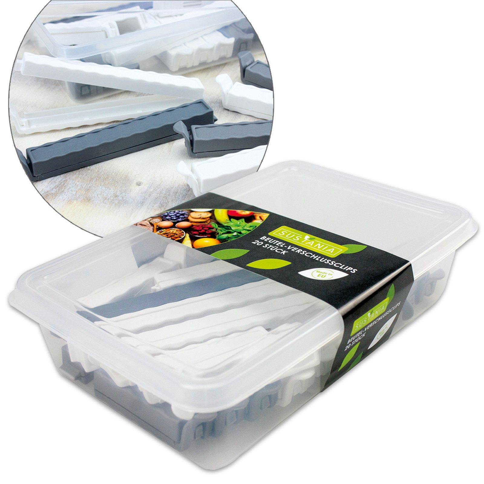 Neuetischkultur Verschlussklammer Beutelverschluss Clips 20 Stück (Set, 20-tlg., 20 Stück Beutel-Clipverschlüsse in Box)