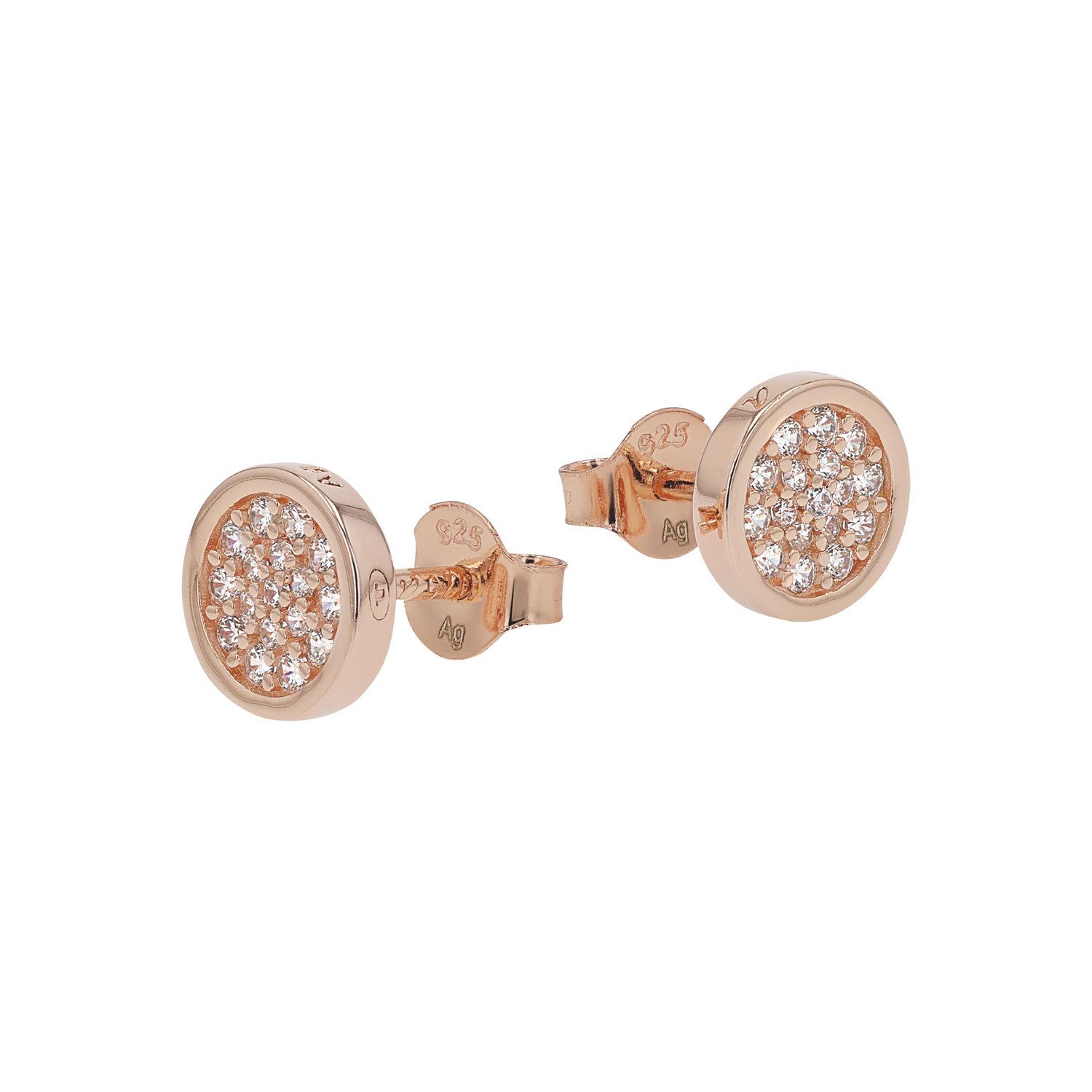 TOM TAILOR Paar Ohrstecker Schmuck Geschenk Silber 925 Kreis rund, mit Zirkonia (synth)