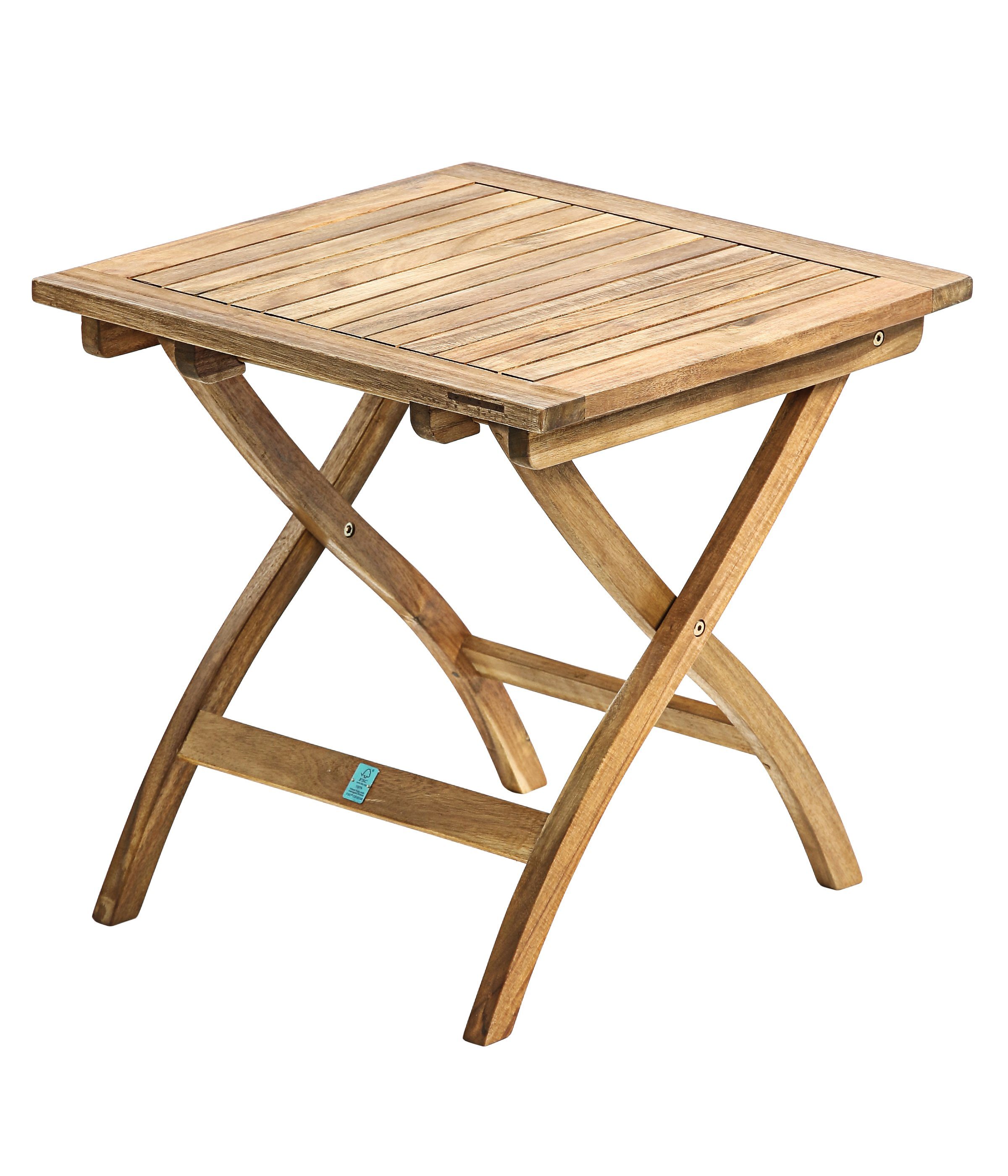 Dehner Balkonset Klapptisch Macao, ca. 50 x 50 x 50 cm, FSC® Holz, Klappbarer Beistelltisch aus geöltem, FSC®-zertifiziertem Akazienholz