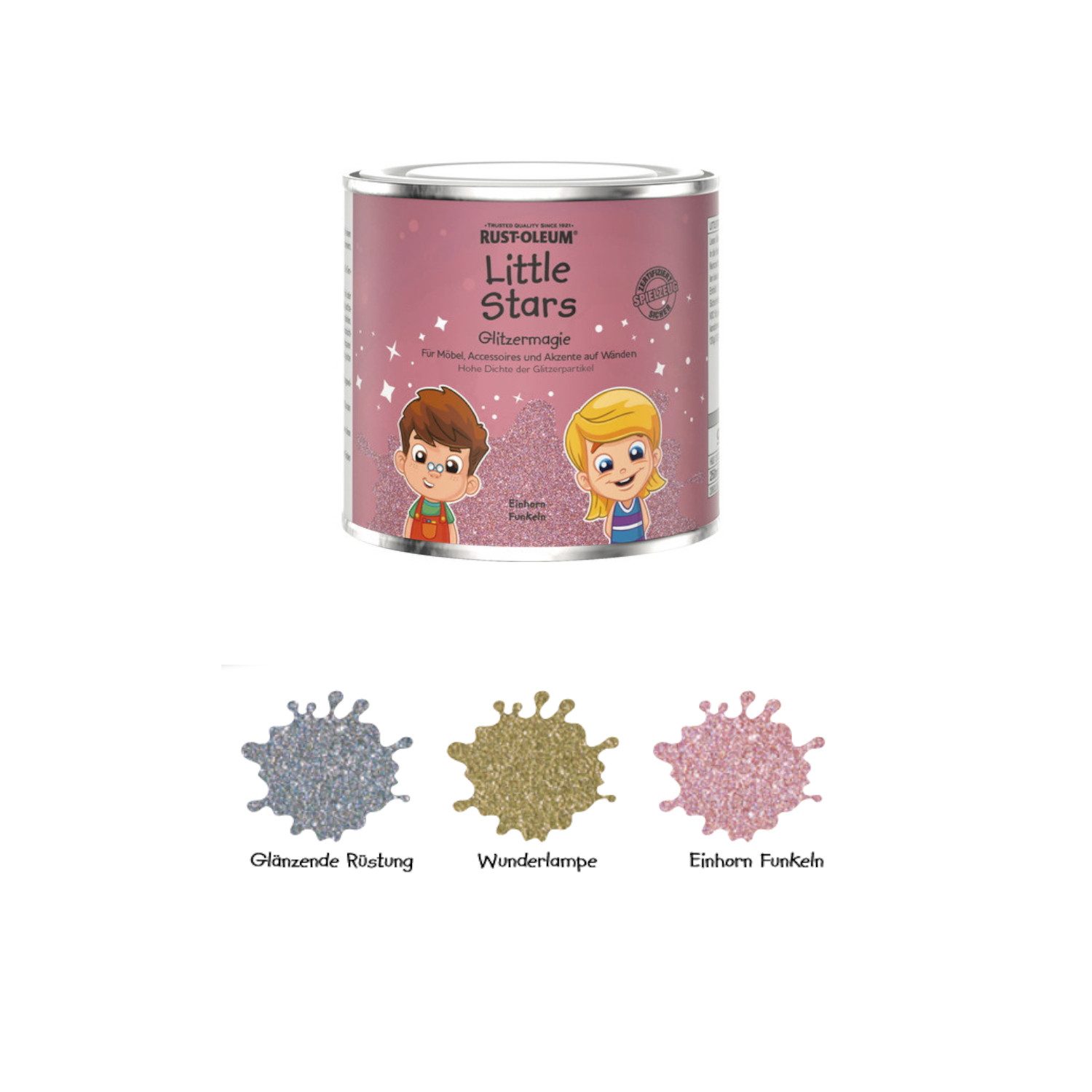 Alpina Holzlack Little Stars Glitzermagie 250 ml Glitzerfarbe Möbel Wände, 250ml, hochdeckend, Glitzer