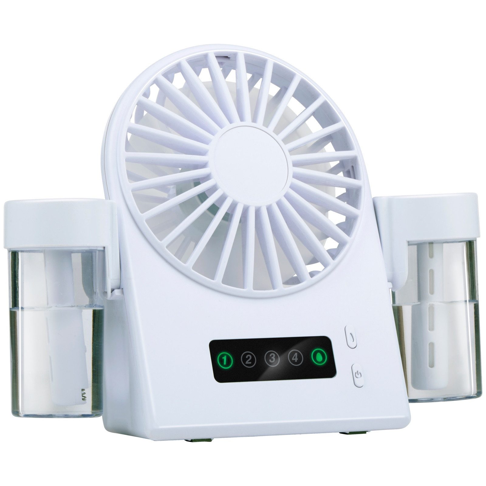 HAC24 Tischventilator Mini Akku Wasser Ventilator Mobiler Tischlüfter, mit Sprühnebel 12 × 15 × 5 cm 4 Stufen USB-C
