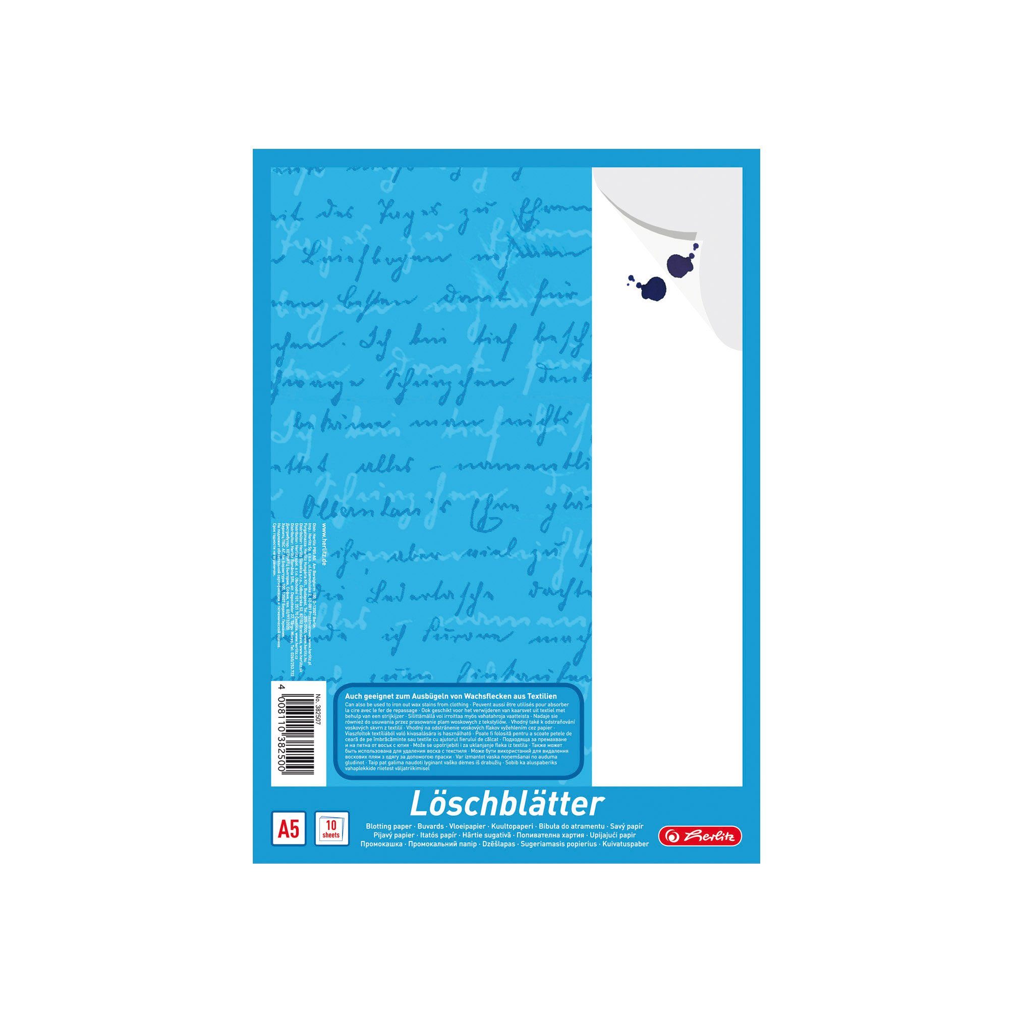 Herlitz Geschäftspapier Herlitz Löschblattblock / 10 Blatt je Block / weißes Löschpapier / DIN