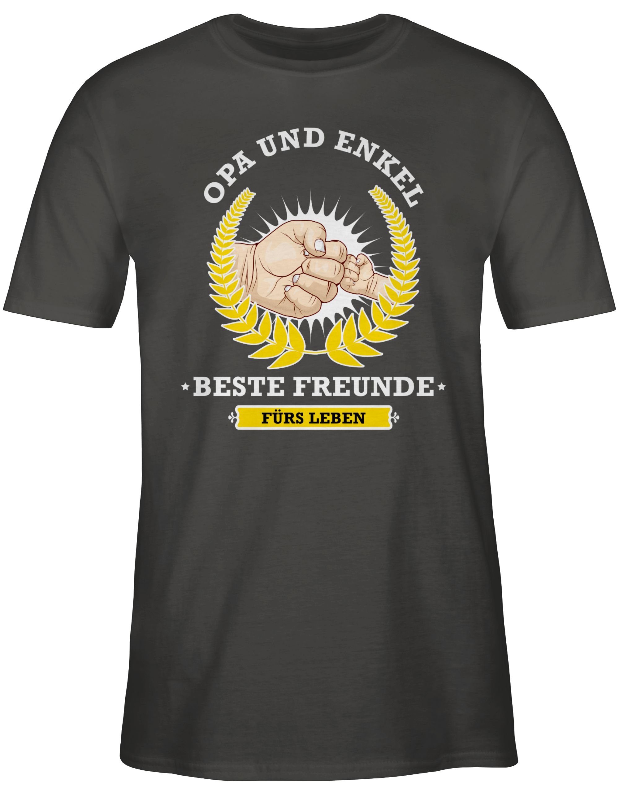 fürs - Freunde Geschenke Opa Dunkelgrau Shirtracer Opa Leben T-Shirt beste Enkel und 3