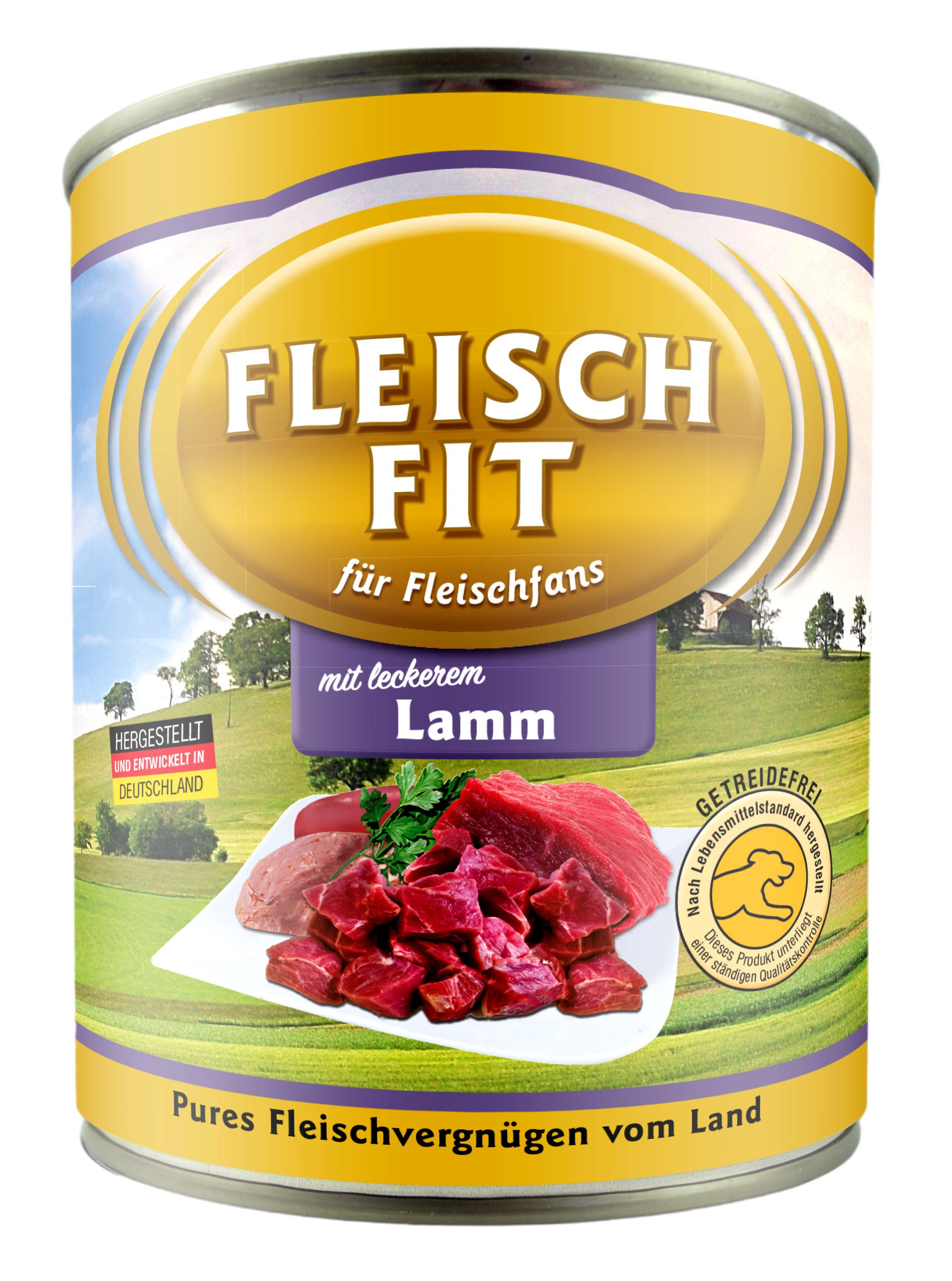 FleischFit FleischFit für Hunde mit leckerem Lamm 30 x 800 g, Nassfutter für: Hunde