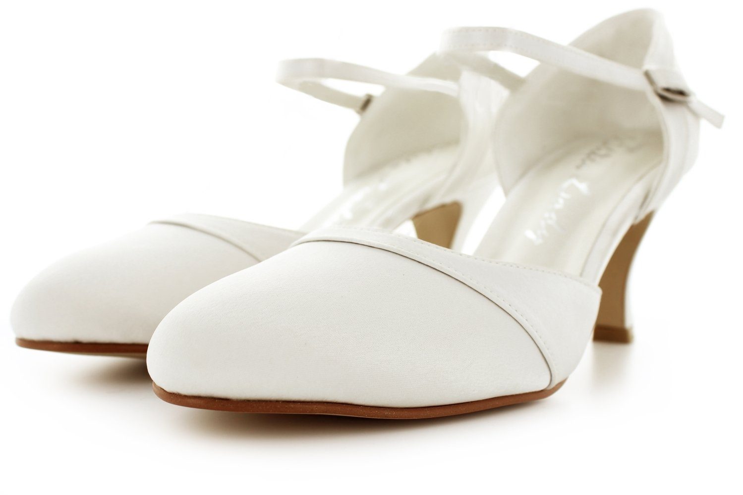 White Lady 701 elfenbein - Satin Brautschuhe Slingpumps
