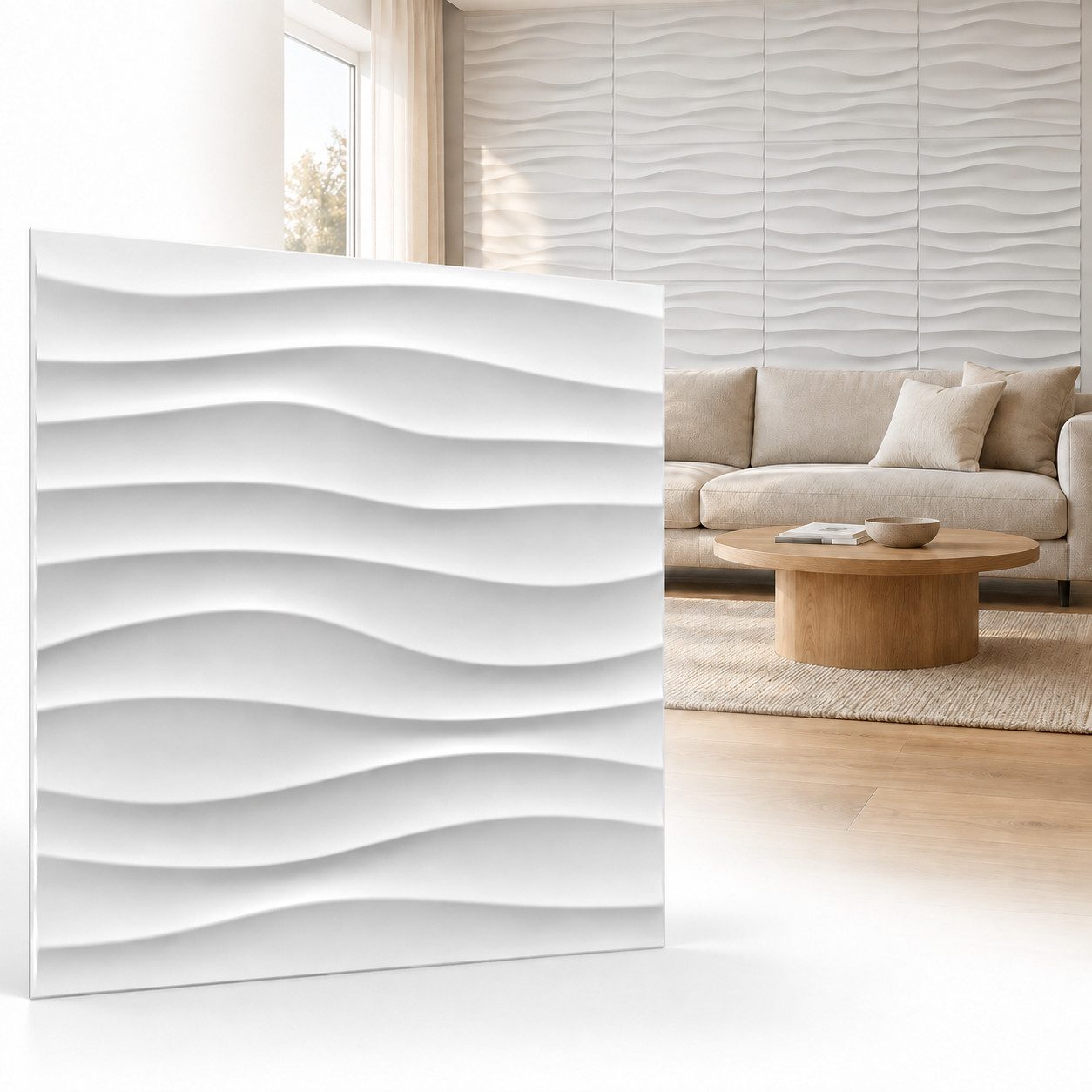IKHEMalarka 3D Wandpaneel 3D Paneele PVC Kunststoffpaneele, BxL: 50,00x50,00 cm, 0,25 qm, (1 Stück, 3D Wandpaneele Deckenpaneele) hochwertige & harte PVC 3D Platten Wand & Decke