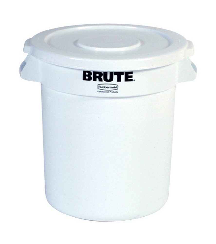 Brute PROREGAL® Mülltrennsystem 121,1L, Weiß Mehrzwecktonne mit Belüftungskanälen, Orange