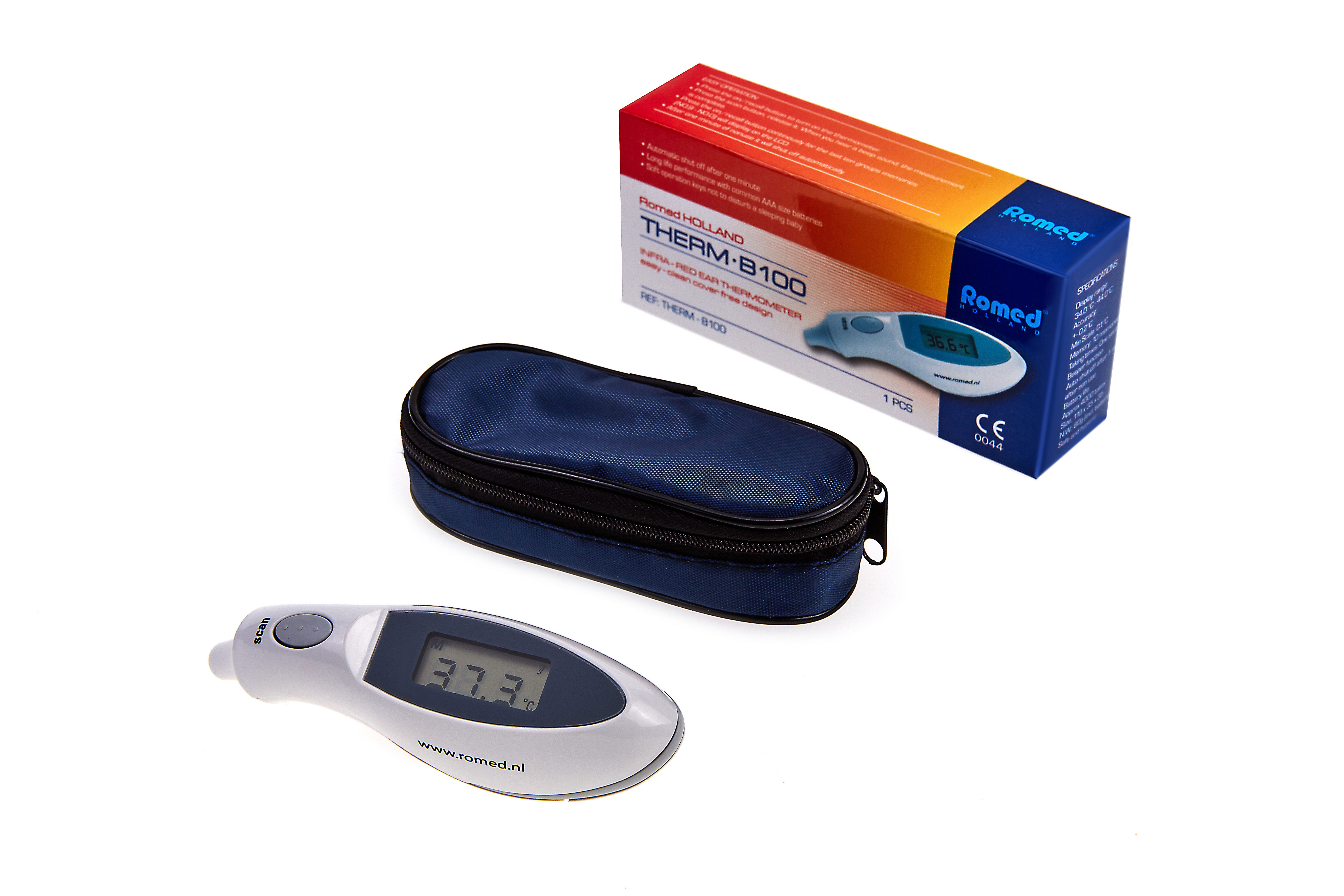 Romed Ohr-Fieberthermometer Infrarot Fieberthermometer digital, Anzeigenspeicher (die letzten 10 Messungen)