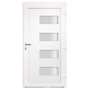 vidaXL Haustür Haustür Aluminium und PVC Weiß 100x200 cm Eingangstür Außentür Rechtsh