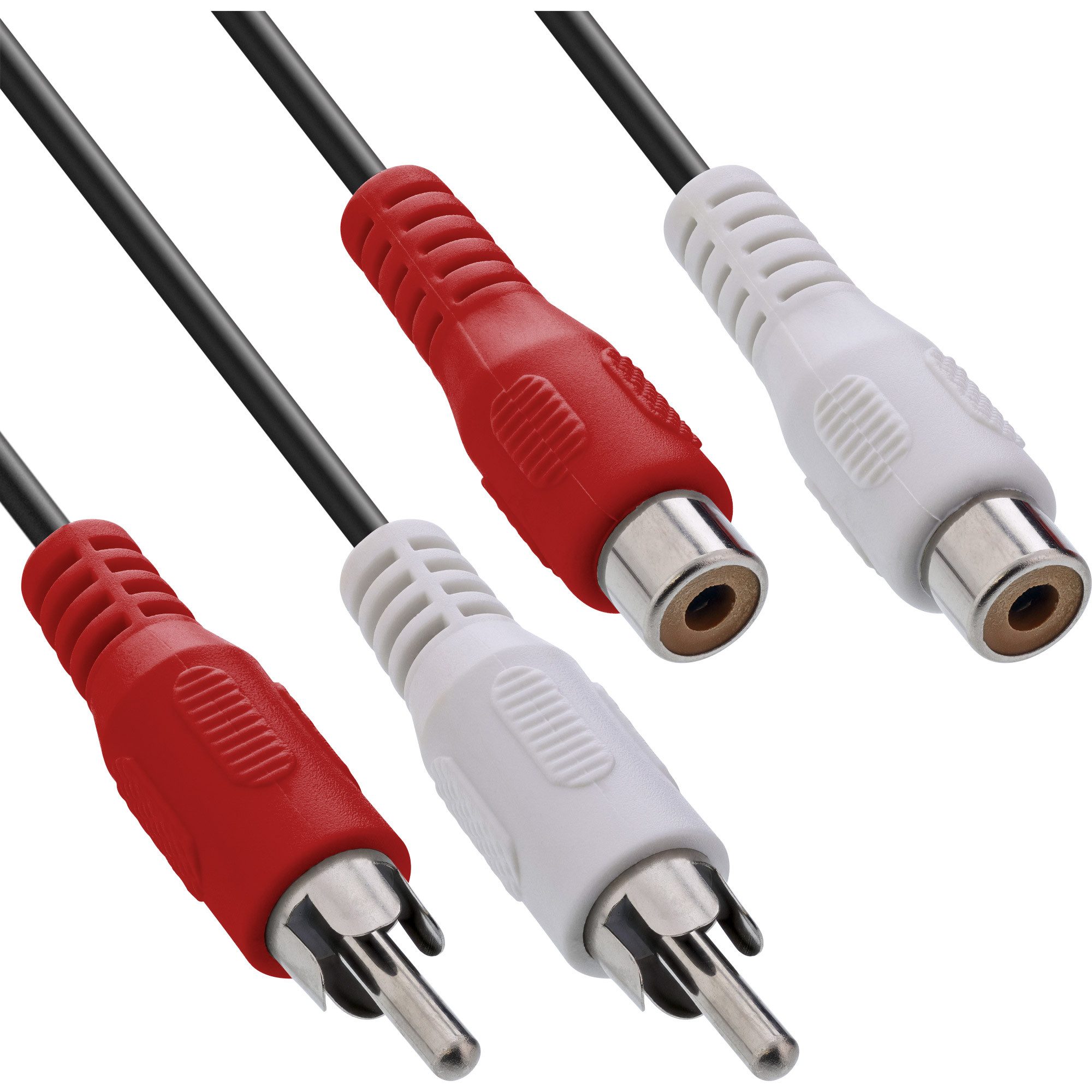 Inline InLine® Cinch Verlängerung, 2x Cinch, Stecker / Buchse, 2,5m Audio- & Video-Kabel