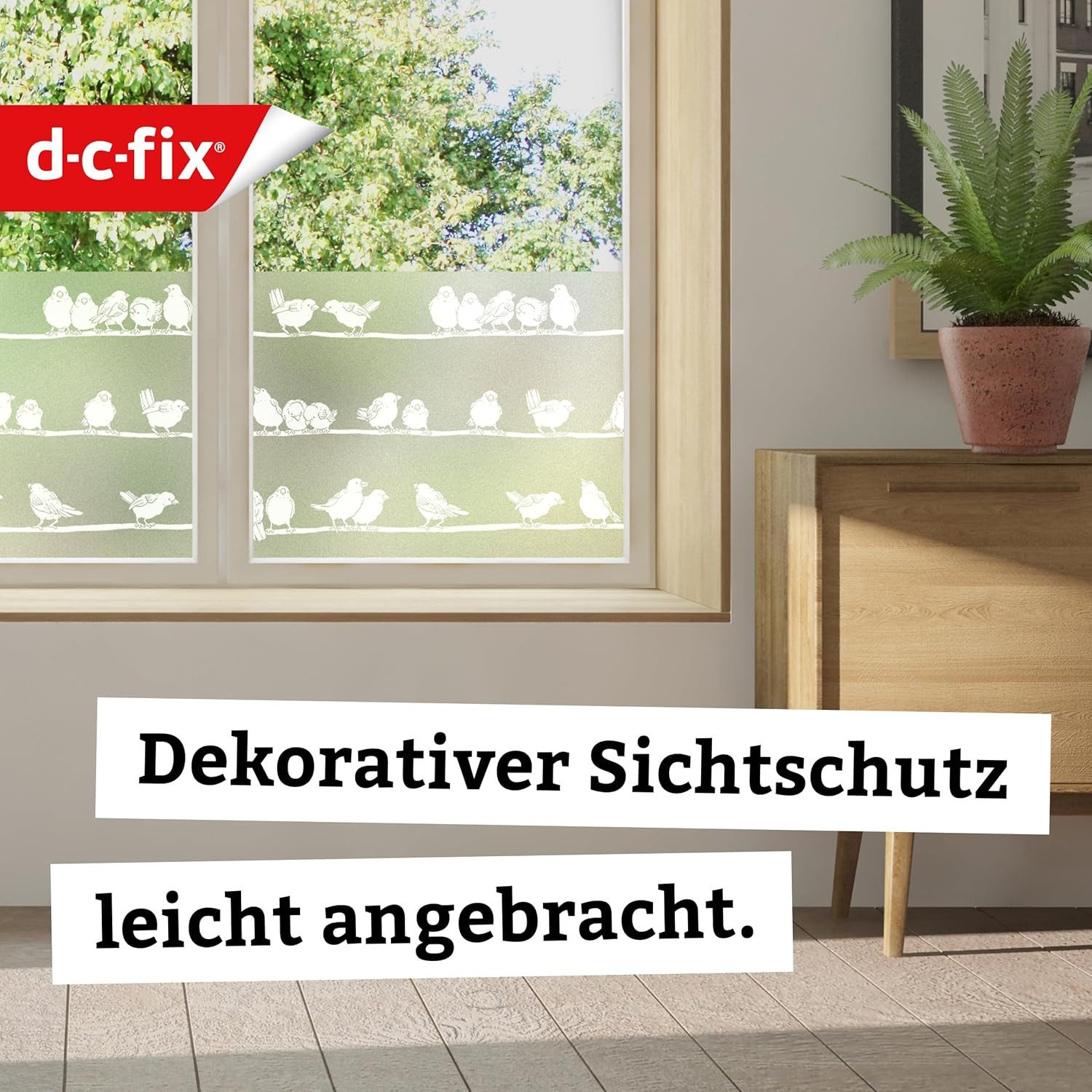 d-c-fix Fensterfolie selbsthaftend Filippa Sichtschutzfolie Deko Folie für Fenster innen, Glatt, Statisch haftend - rückstandslos entfernbar & wiederverwendbar – Bild 2 von 5
