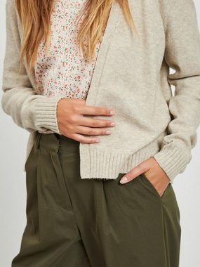 Vila Cardigan Kurzer Feinstrick Cardigan Weiche Strickjacke VIRIL 4600 in Beige