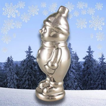 440s Weihnachtsmann 440s Keramik Schneemann THICKY silberfarben ca 16cm H