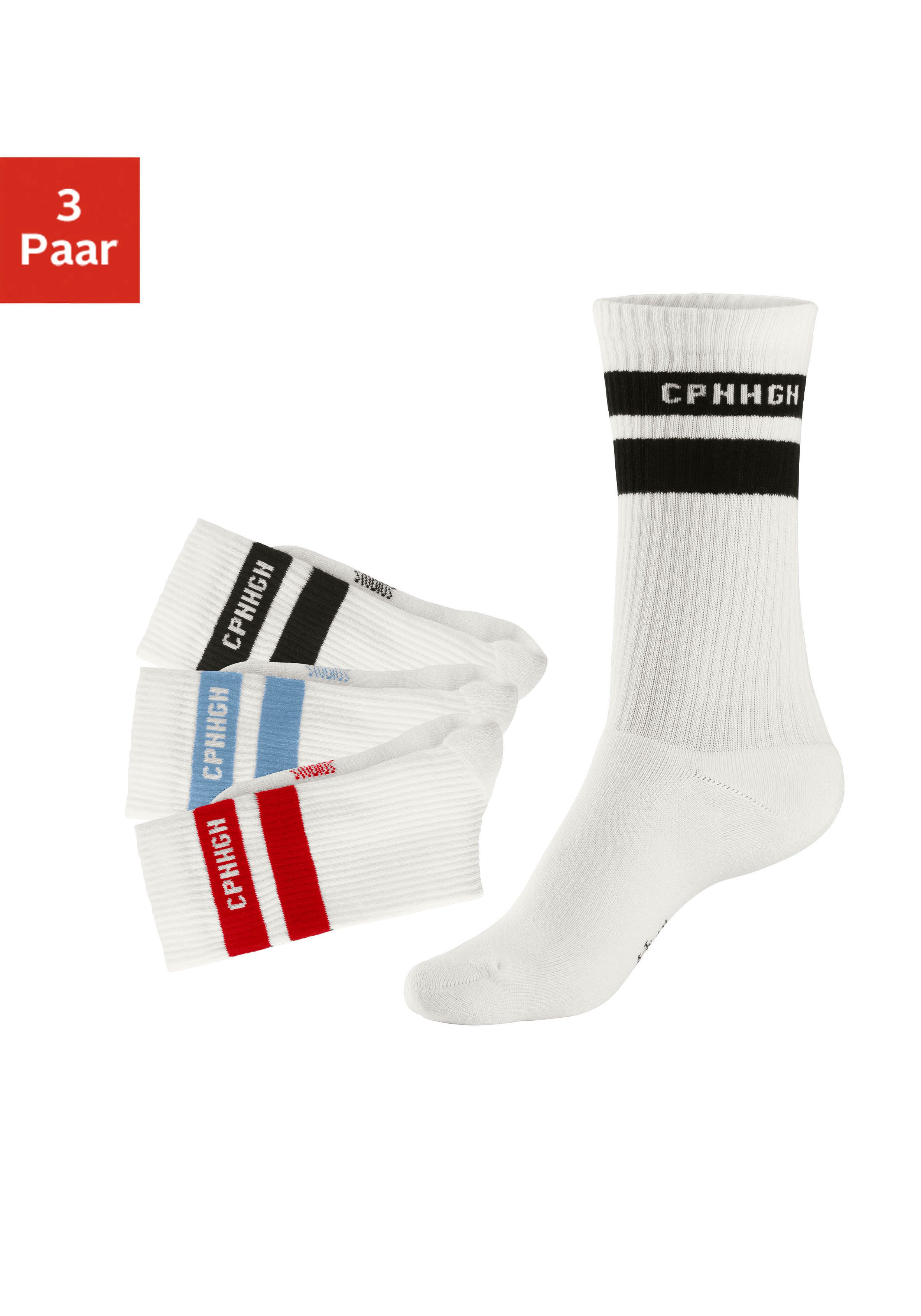Copenhagen Studios Tennissocken (Packung, 3-Paar) mit Streifendesign und Vo günstig online kaufen