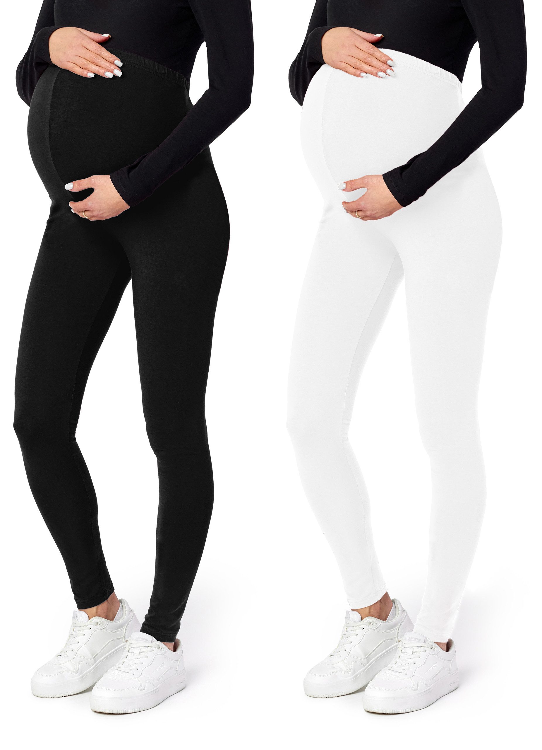 Umstandsleggings Lange Umstandshose aus Viskose BE-02 2er Pack