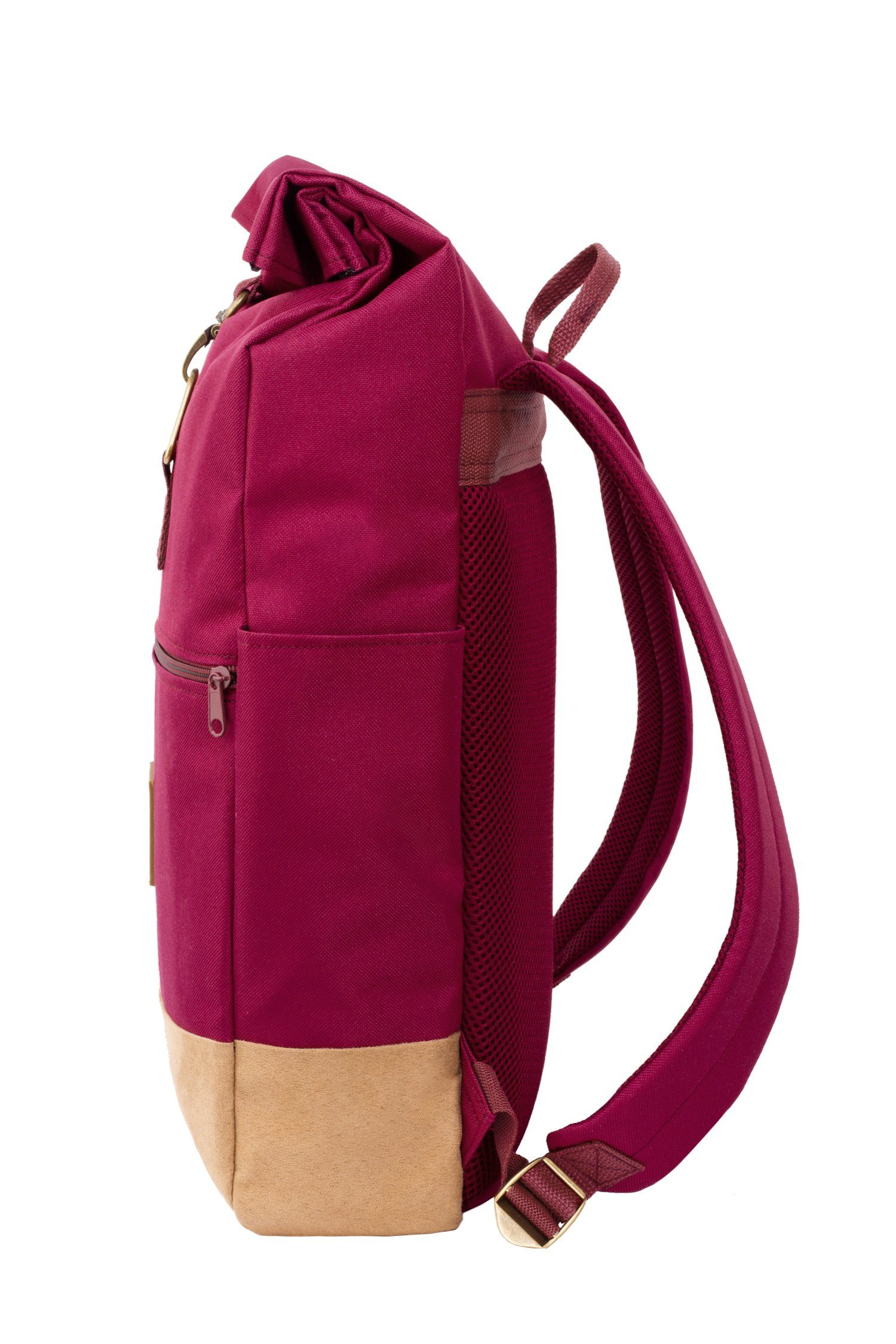 Manufaktur13 Tagesrucksack Timber Wood Roll-Top Backpack - Rucksack (18L), Daypack, Laptopfach, Flaschenhalter